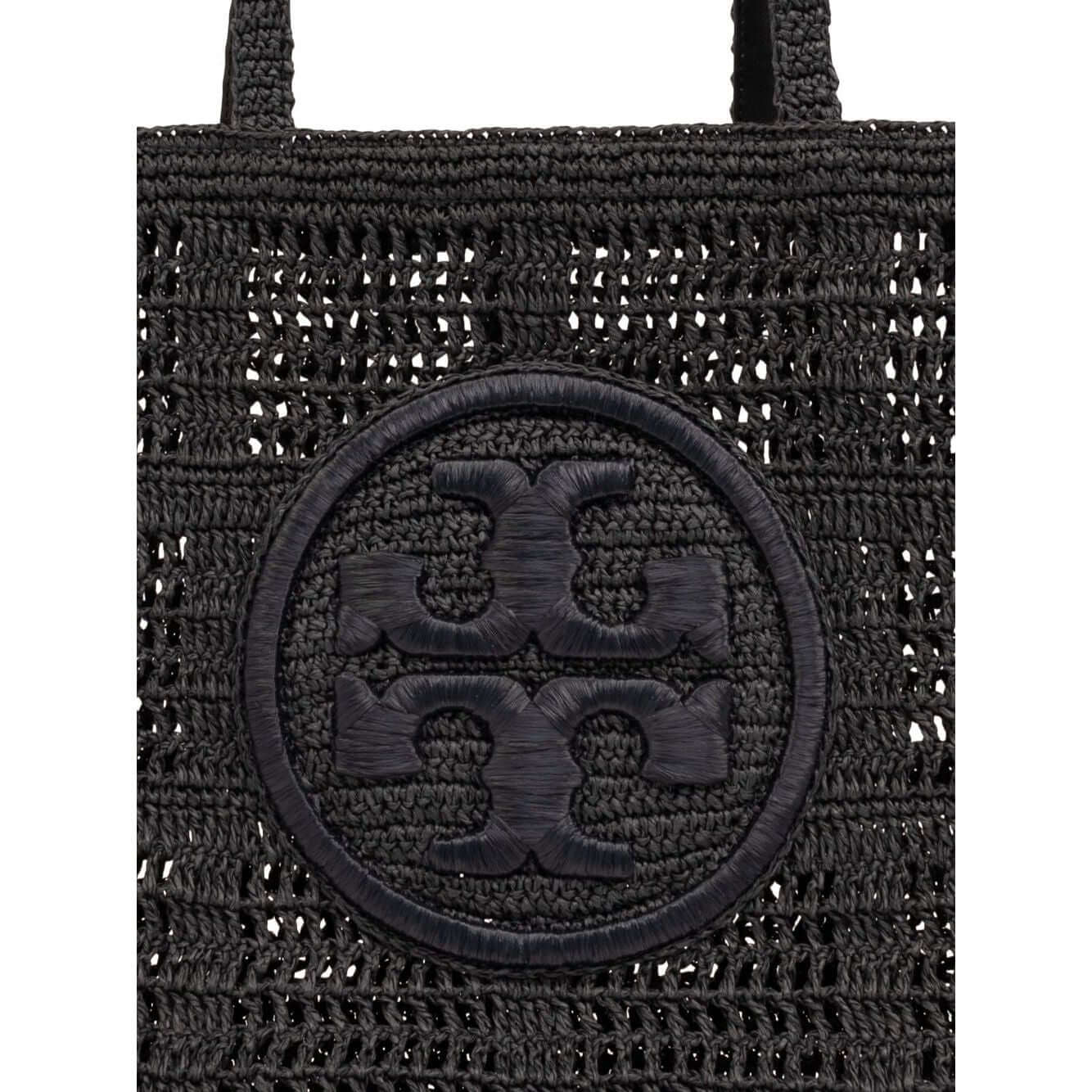 Tory Burch Large Ella Crochet Tote Bag Shopper Tory Burch Dark Slate Gray