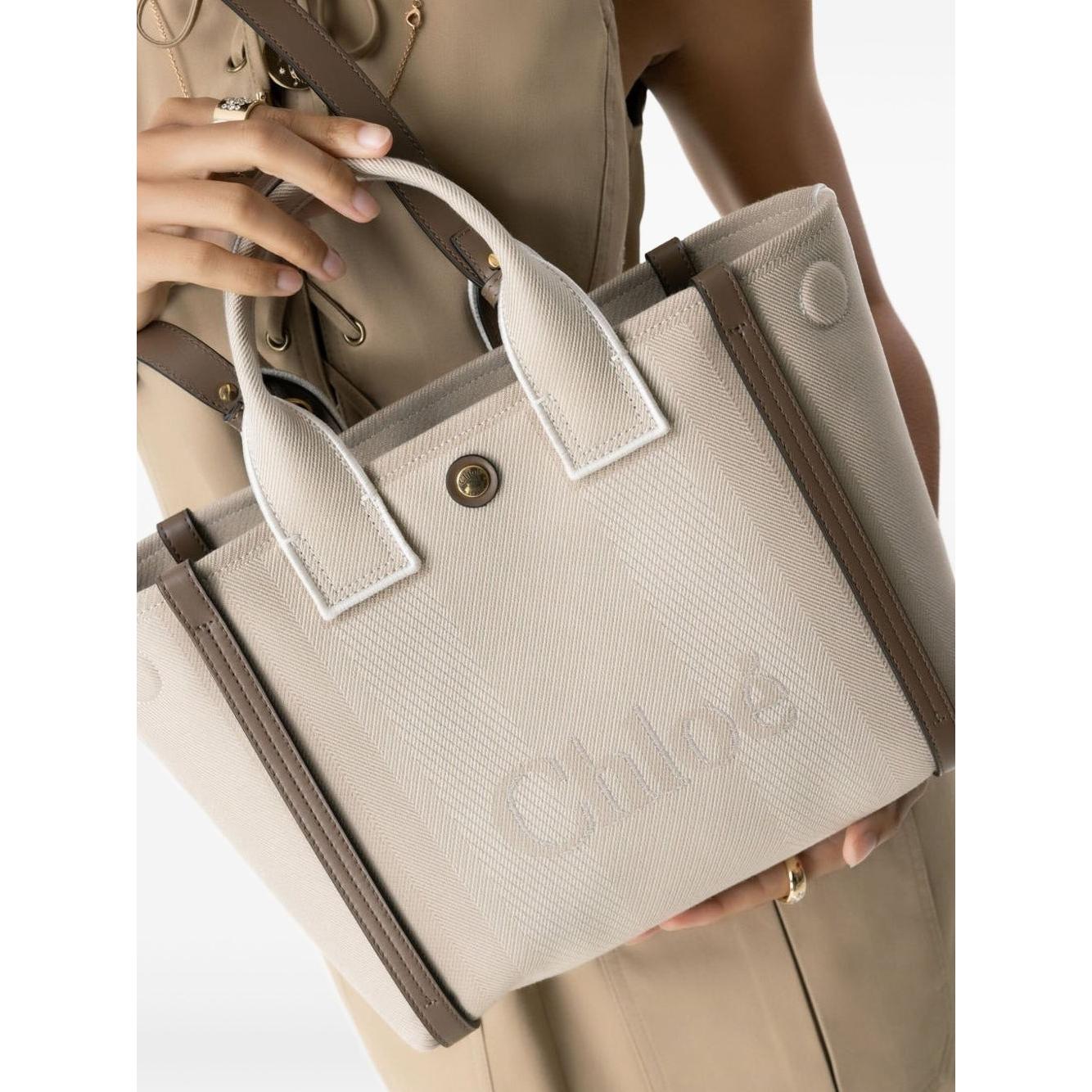 Chloè Chloé Small Canvas Tote Bag Handbag Chloè Gray