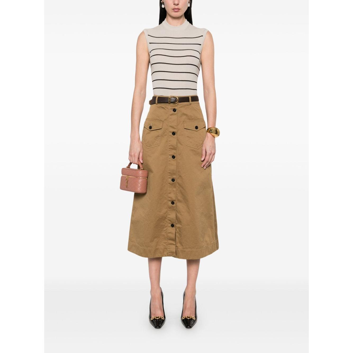 Saint Laurent Cotton midi skirt Skirts Saint Laurent White Smoke