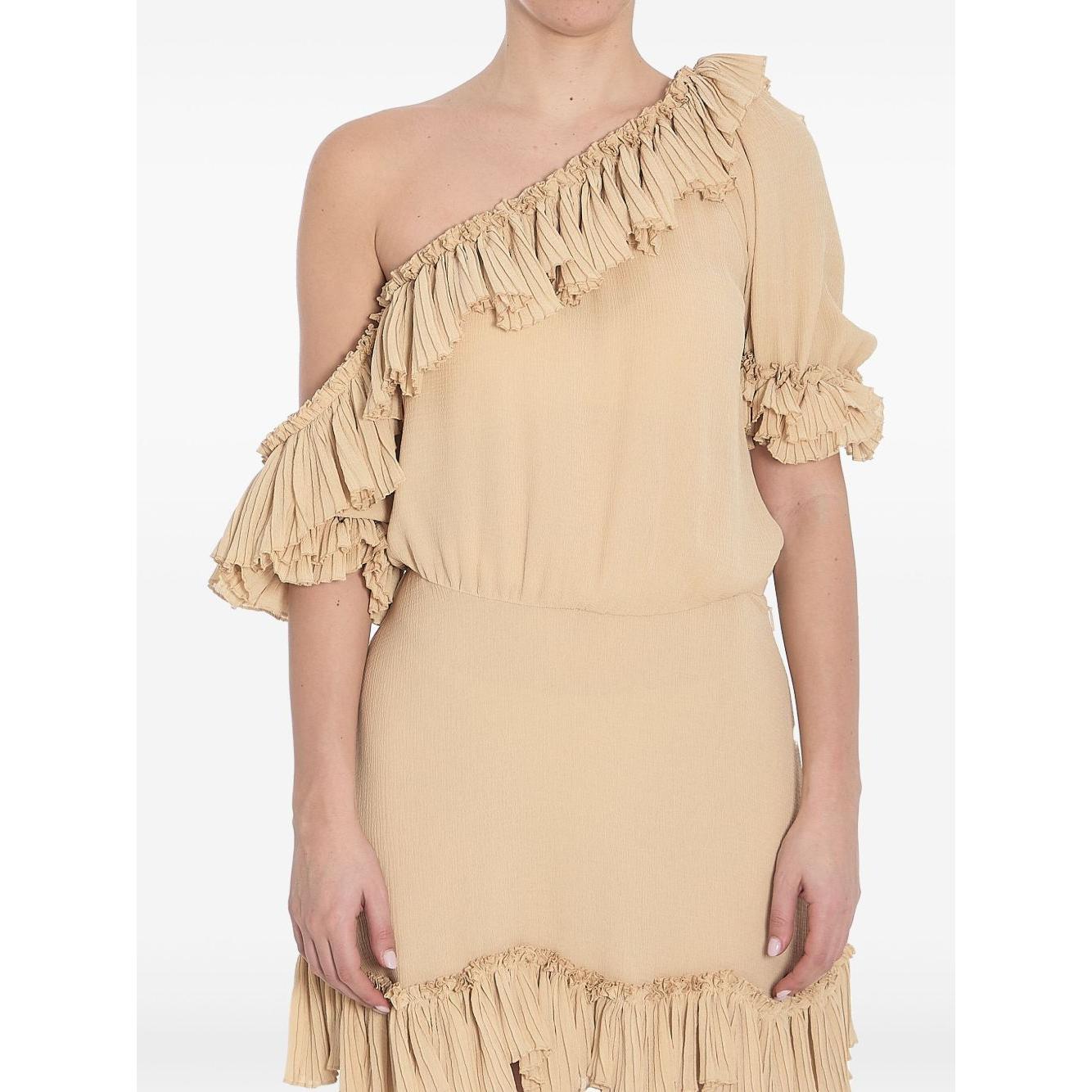 Saint Laurent one-shoulder ruffled dress Dresses Saint Laurent Wheat