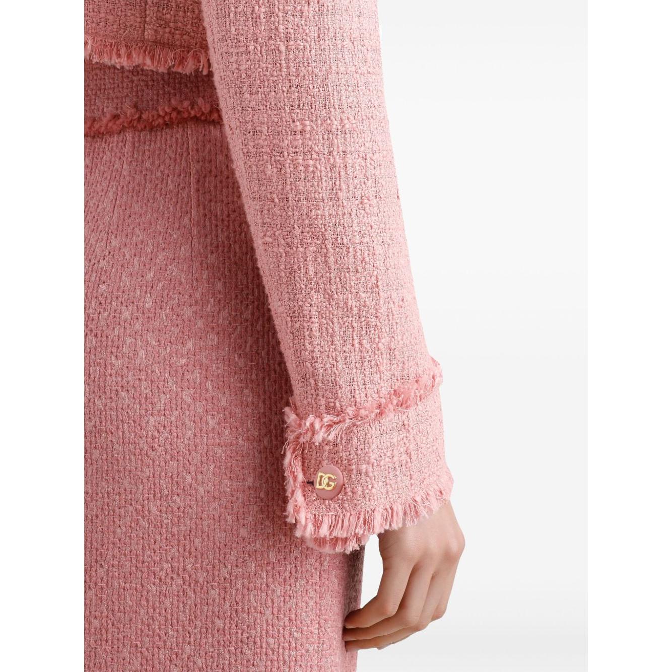 Dolce & Gabbana Short raschel tweed jacket in Pink