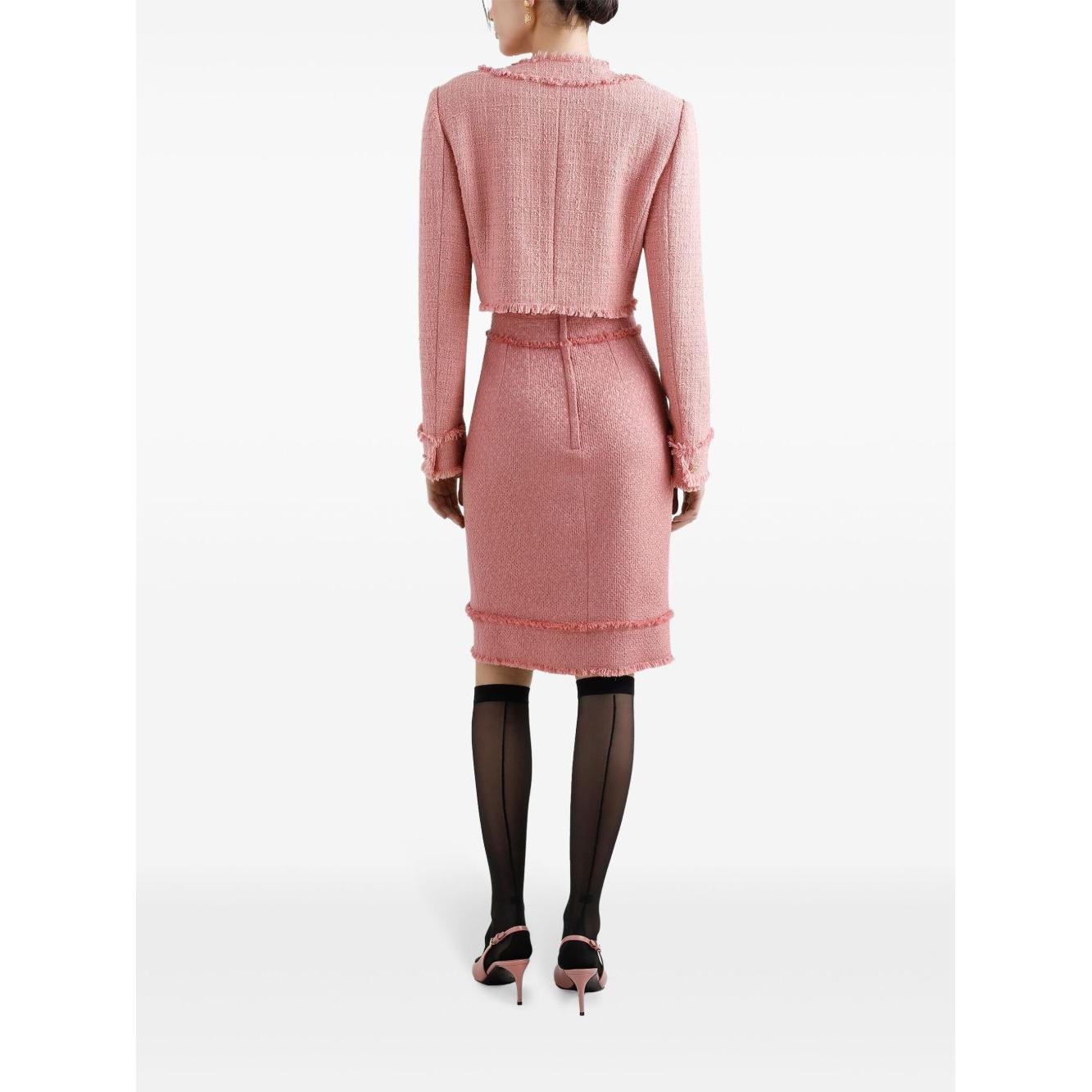Dolce & Gabbana Short raschel tweed jacket in Pink