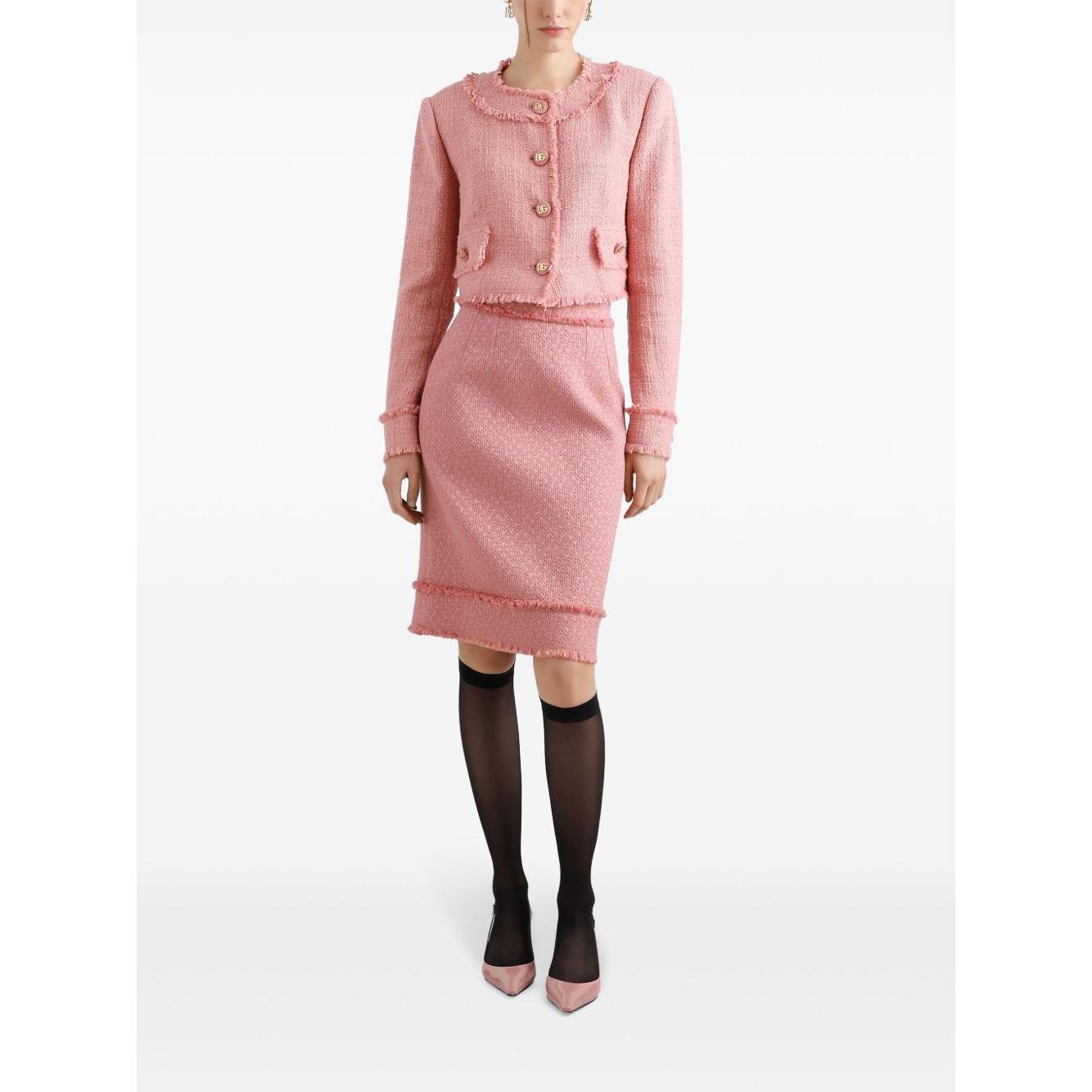 Dolce & Gabbana Short raschel tweed jacket in Pink