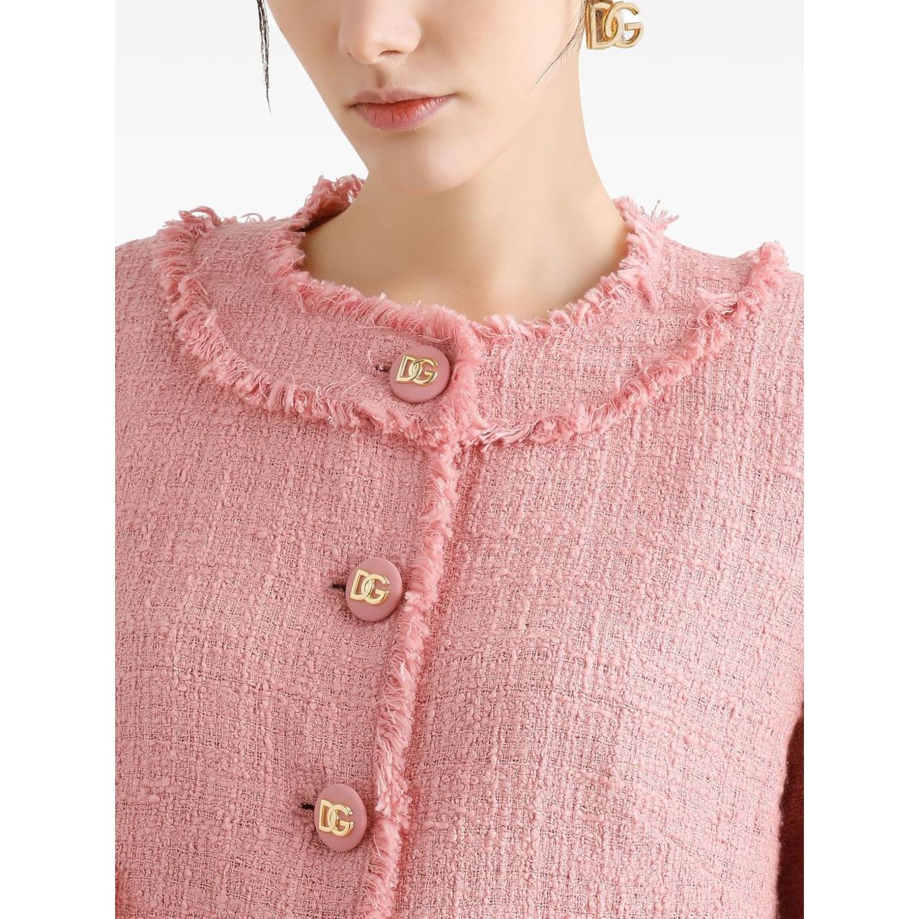 Dolce & Gabbana Short raschel tweed jacket in Pink