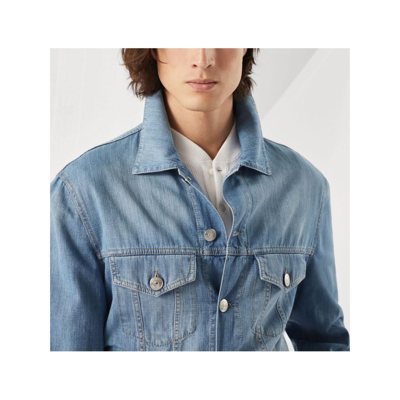 Brunello Cucinelli Coats Clear Blue Jackets Brunello Cucinelli Light Slate Gray