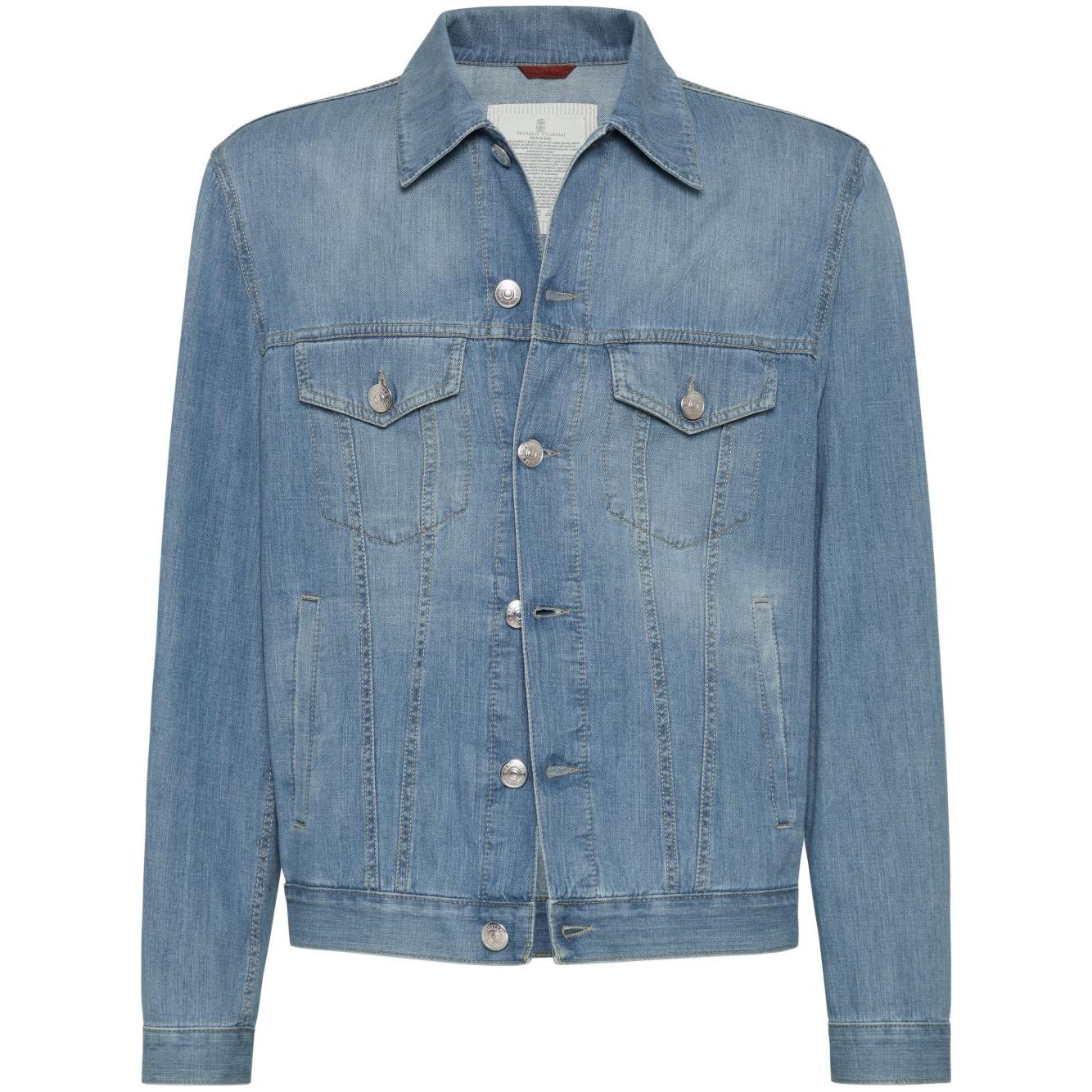 Brunello Cucinelli Coats Clear Blue Jackets Brunello Cucinelli Slate Gray