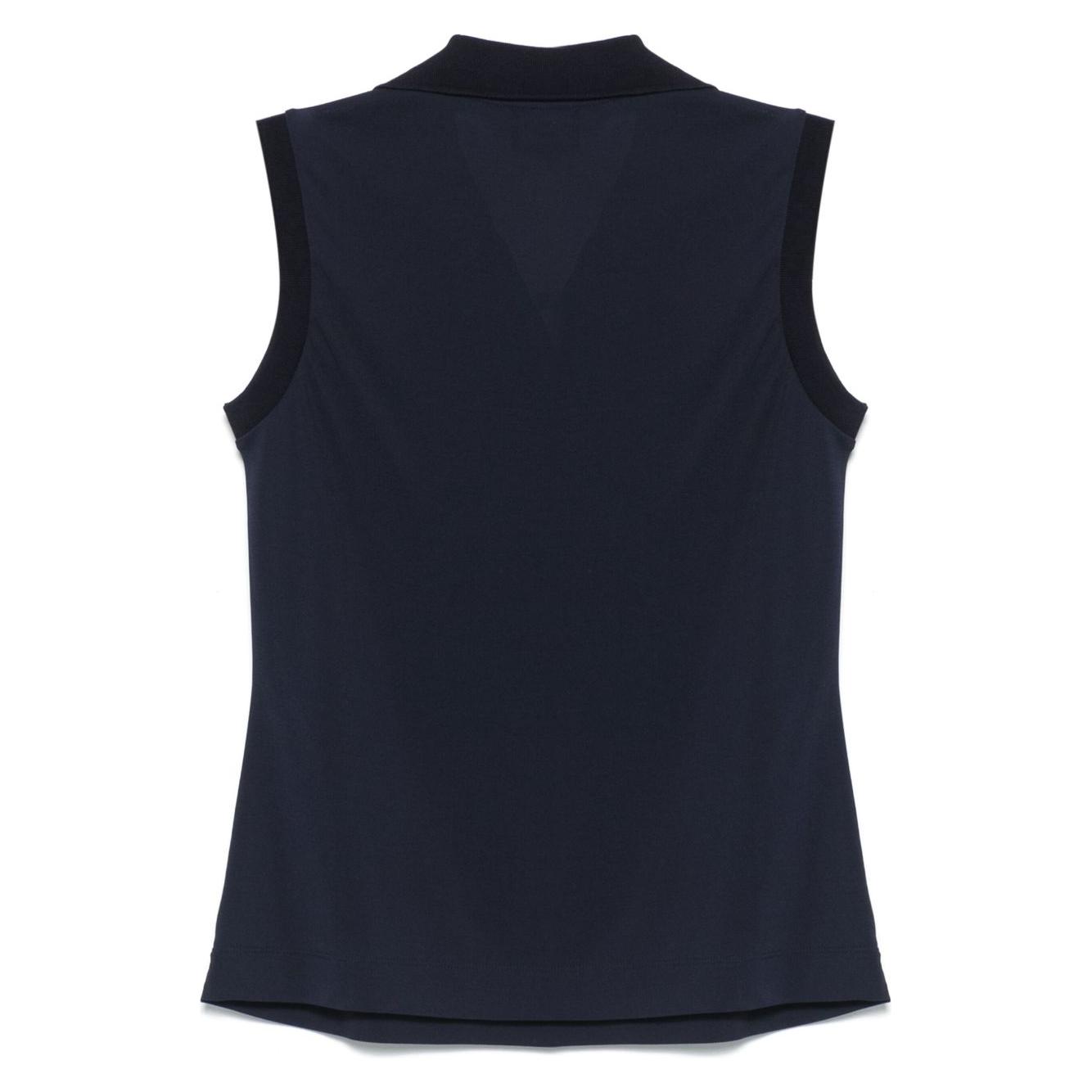 Emporio Armani Icon micro piquet crepe jersey top Topwear Emporio Armani Dark Slate Gray