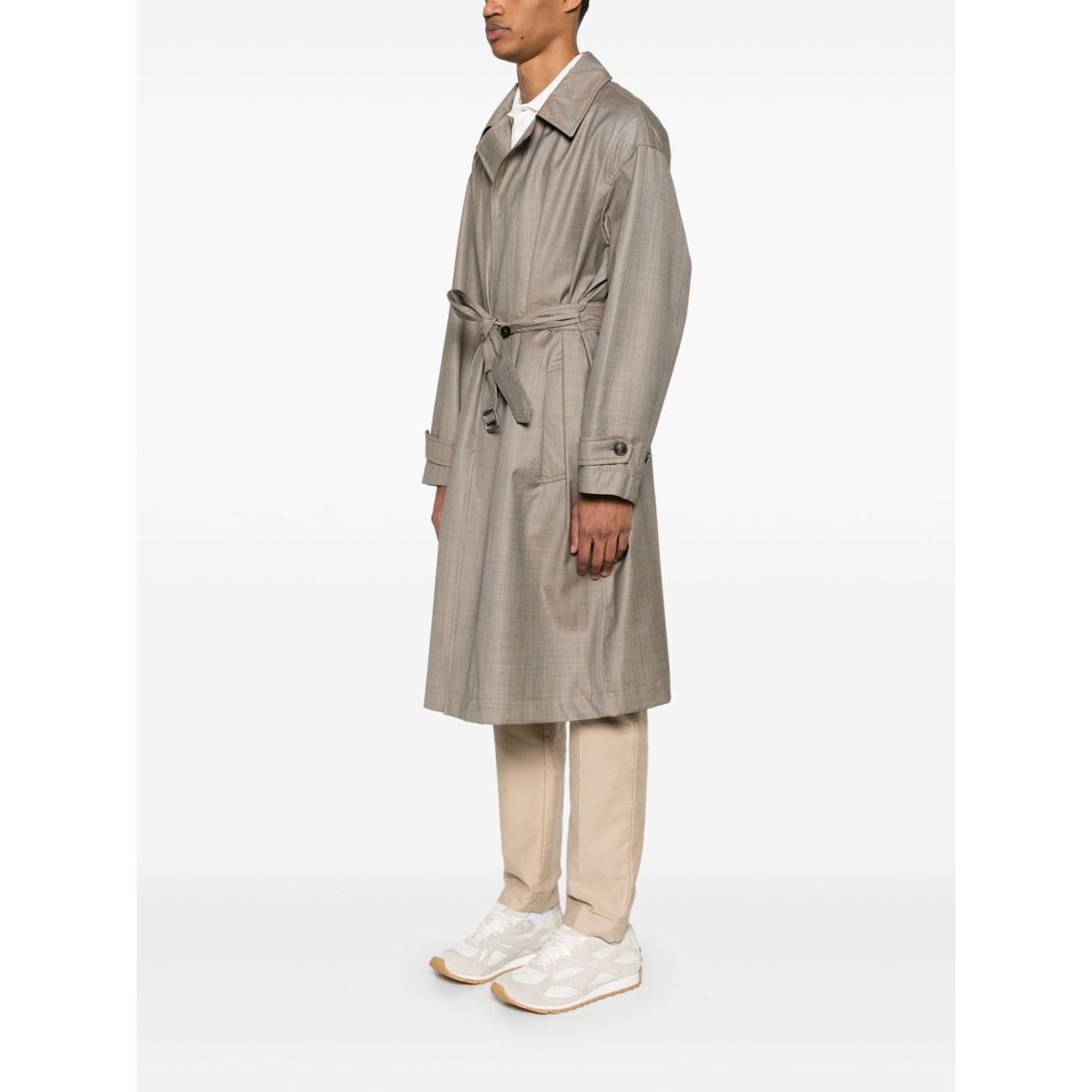 Emporio Armani virgin-wool trench coat Jackets Emporio Armani White Smoke