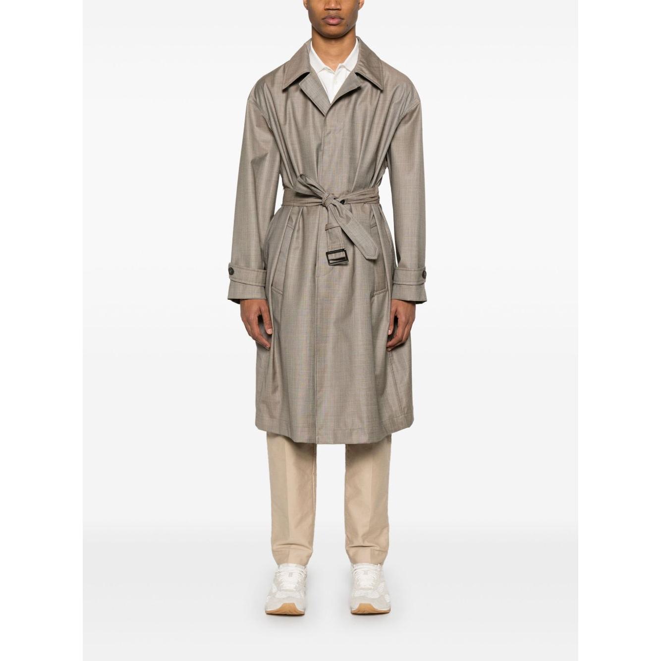 Emporio Armani virgin-wool trench coat Jackets Emporio Armani White Smoke