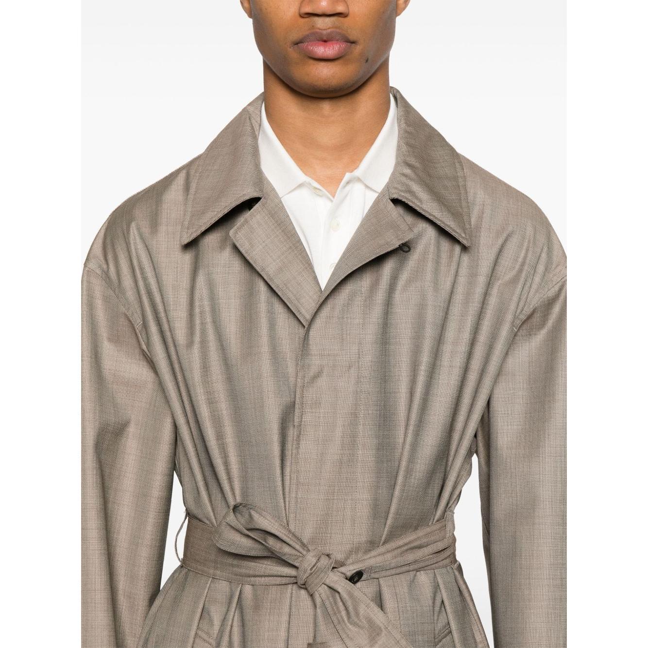 Emporio Armani virgin-wool trench coat Jackets Emporio Armani Rosy Brown