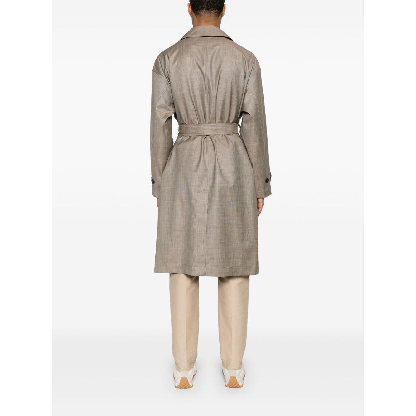 Emporio Armani virgin-wool trench coat Jackets Emporio Armani White Smoke