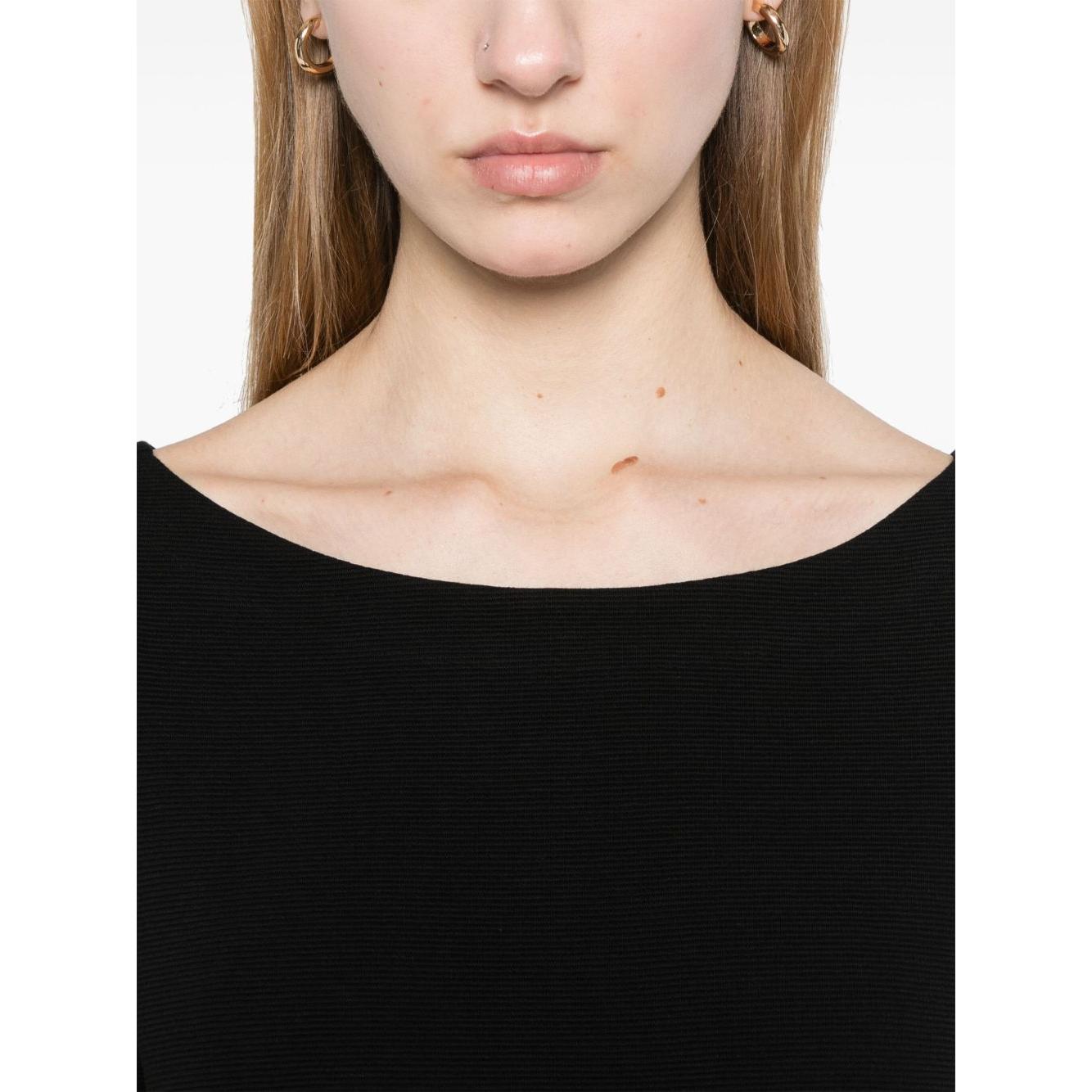 Emporio Armani Ottoman-jersey belted dress Dresses Emporio Armani Wheat
