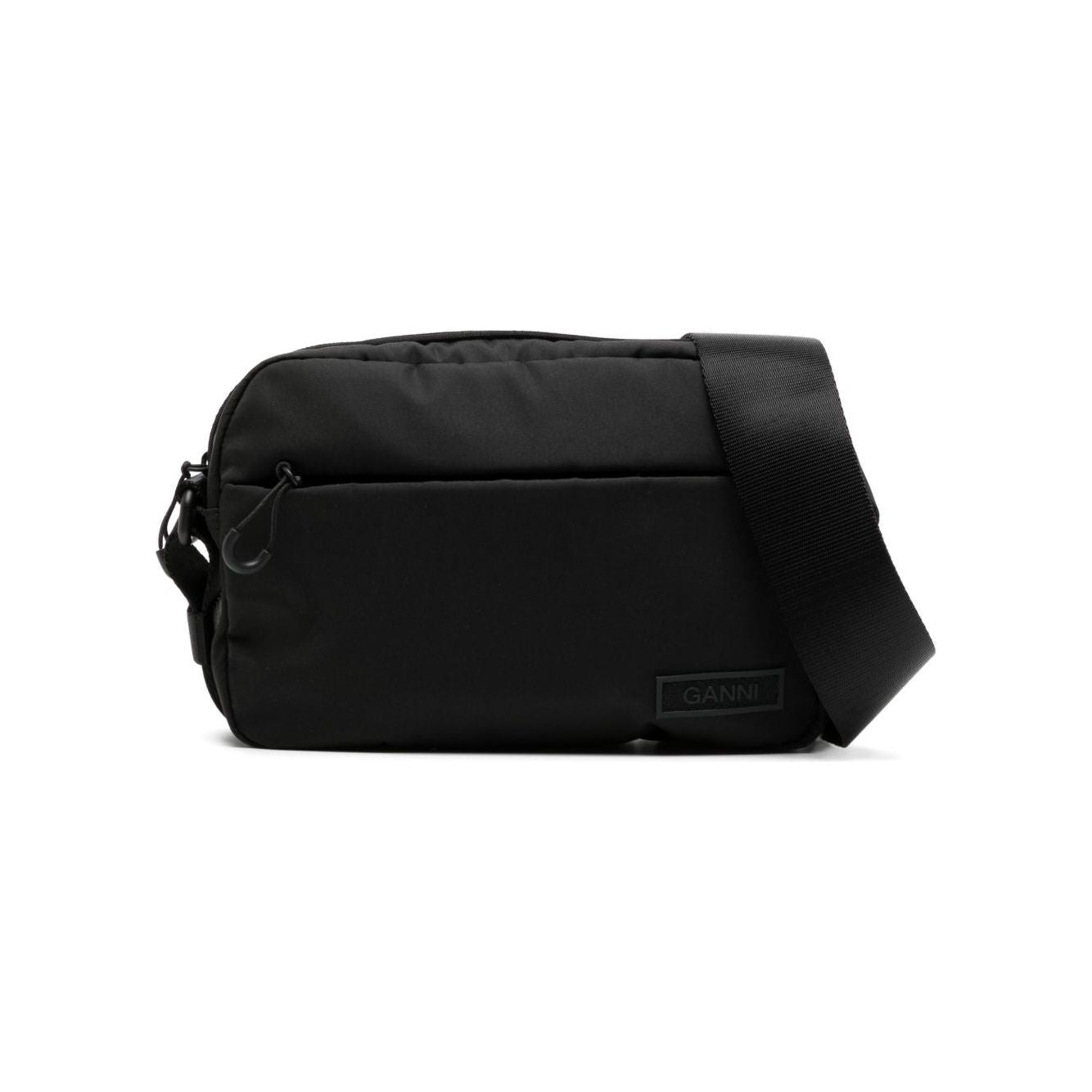 Ganni logo-patch crossbody bag