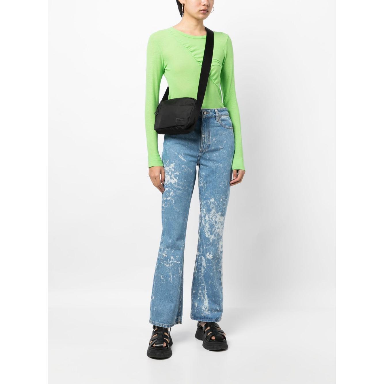 Ganni logo-patch crossbody bag