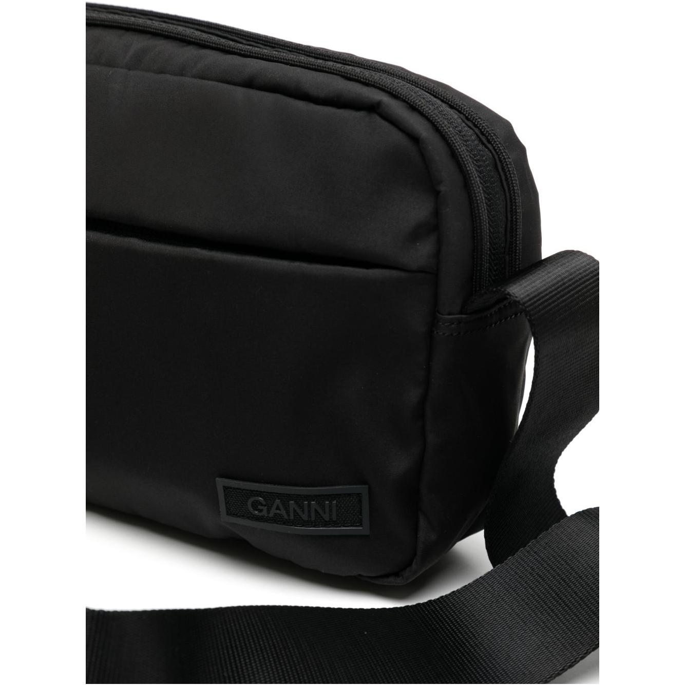 Ganni logo-patch crossbody bag