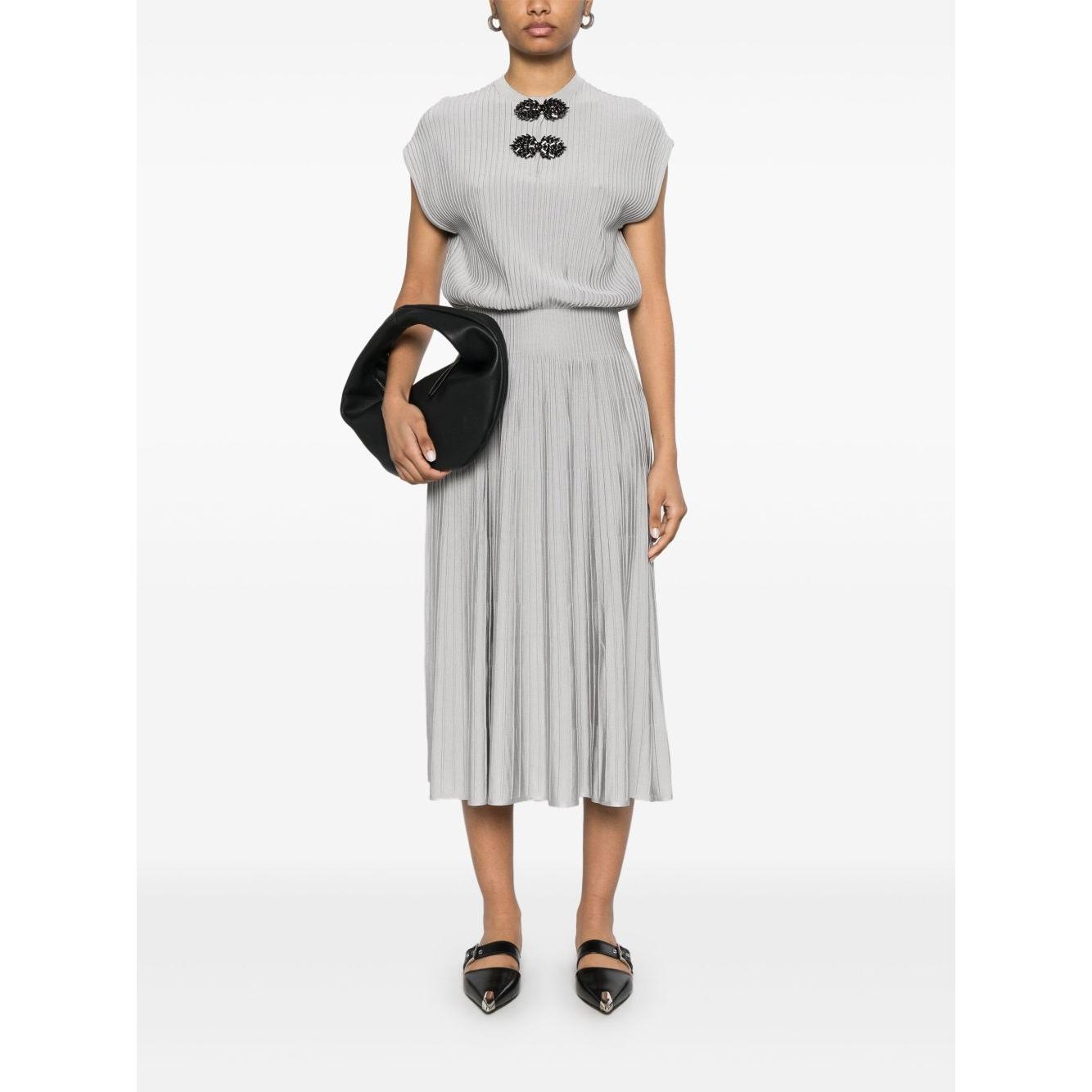 Emporio Armani Long dress in ottoman fabric with jewel details