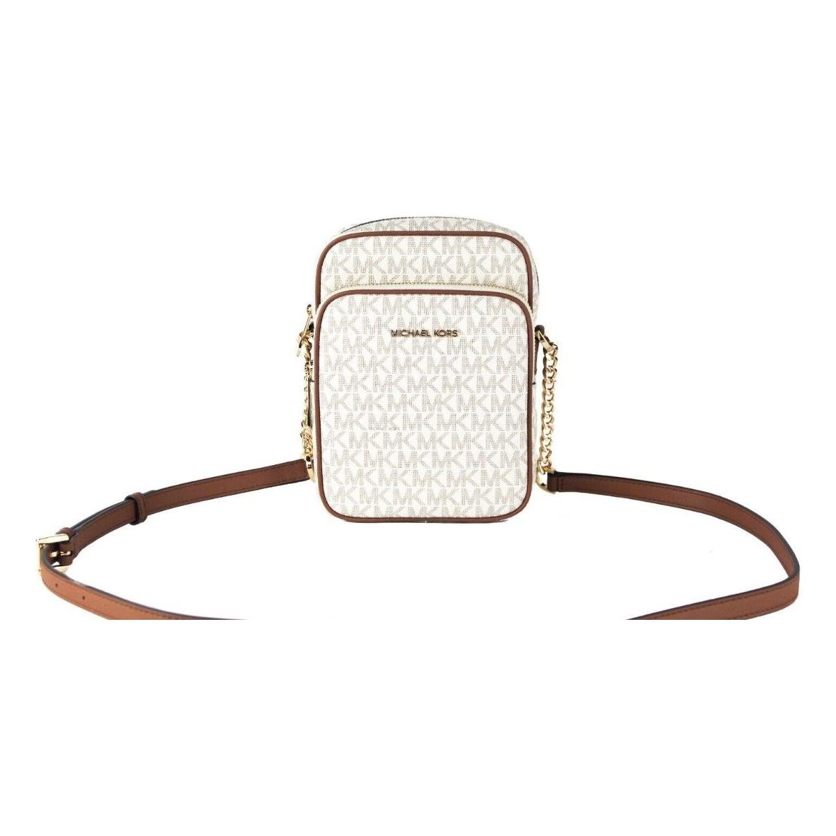Michael Kors Jet Set Medium Vanilla PVC North South Chain Crossbody Handbag Michael Kors Dark Olive Green