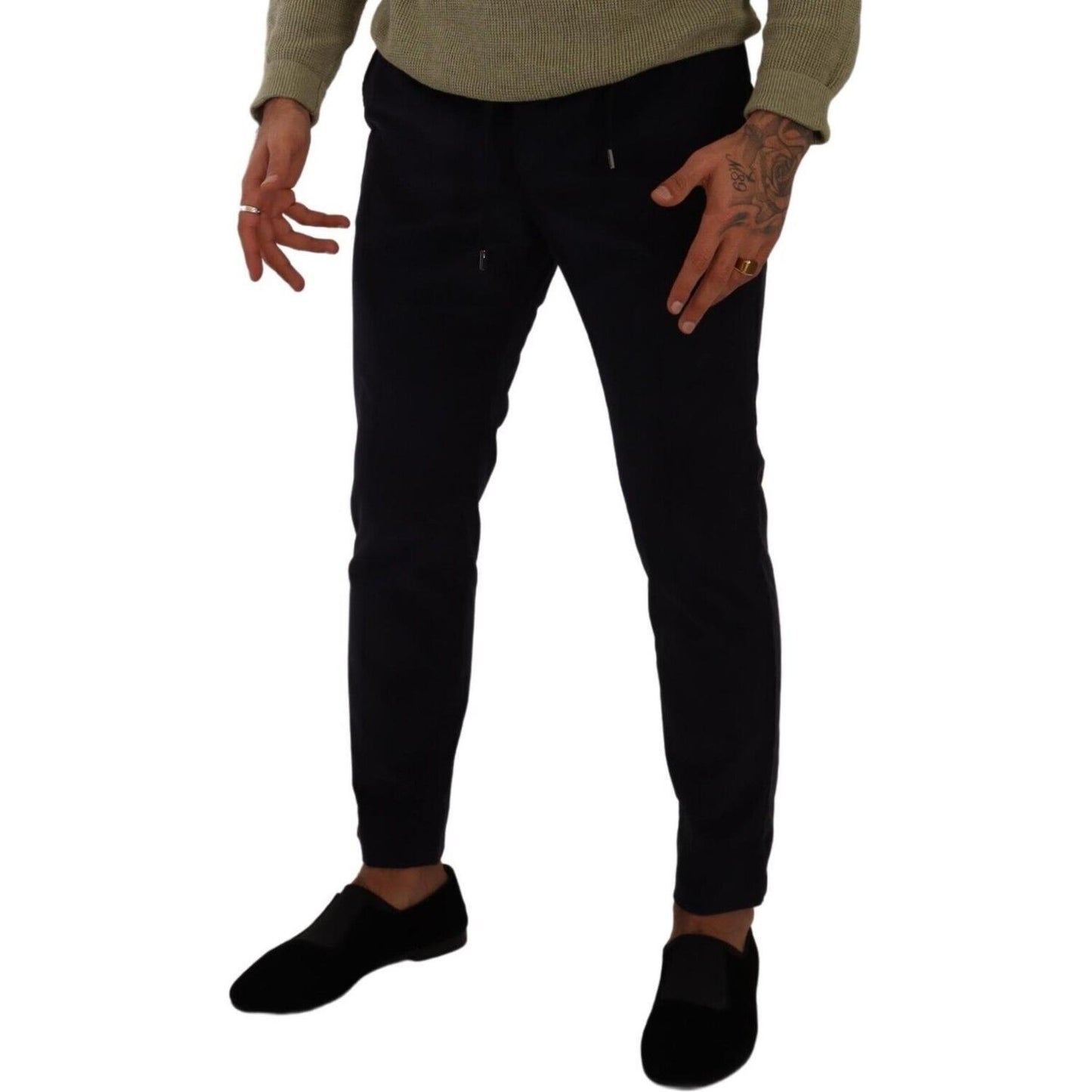 Dolce & Gabbana Slim Fit Luxe Corduroy Pants in Dark Blue Dolce & Gabbana Black