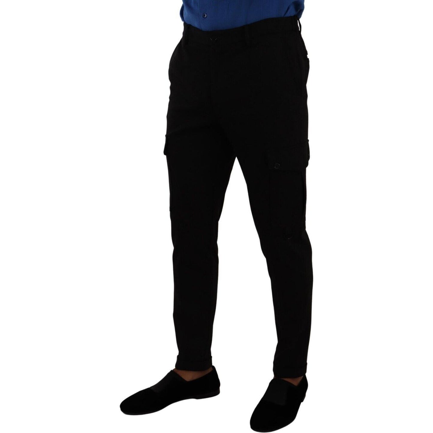 Dolce & Gabbana Black Viscose Skinny Cargo Trouser Pants PAN72905 - 48