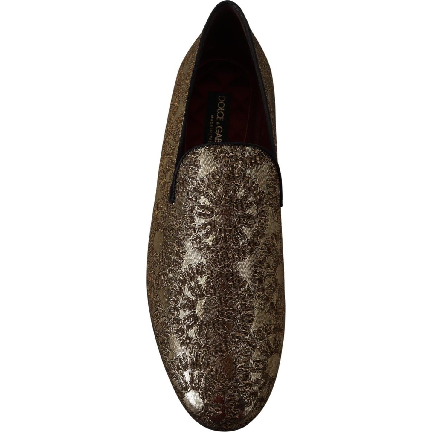 Dolce & Gabbana Gold Tone Loafers Slides Dress Shoes Dolce & Gabbana Black