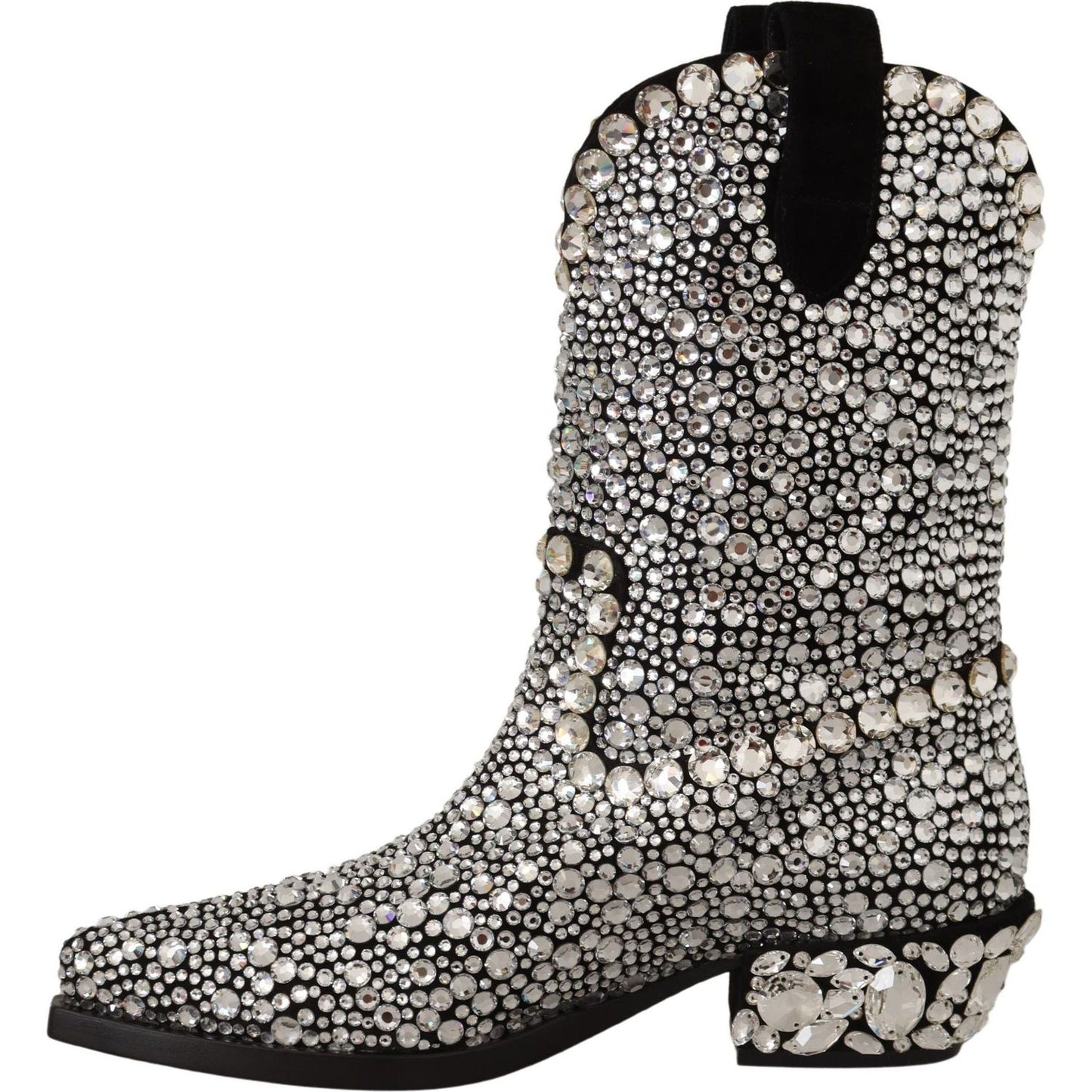 Dolce & Gabbana Crystal-Embellished Black Suede Boots Dolce & Gabbana Dark Slate Gray
