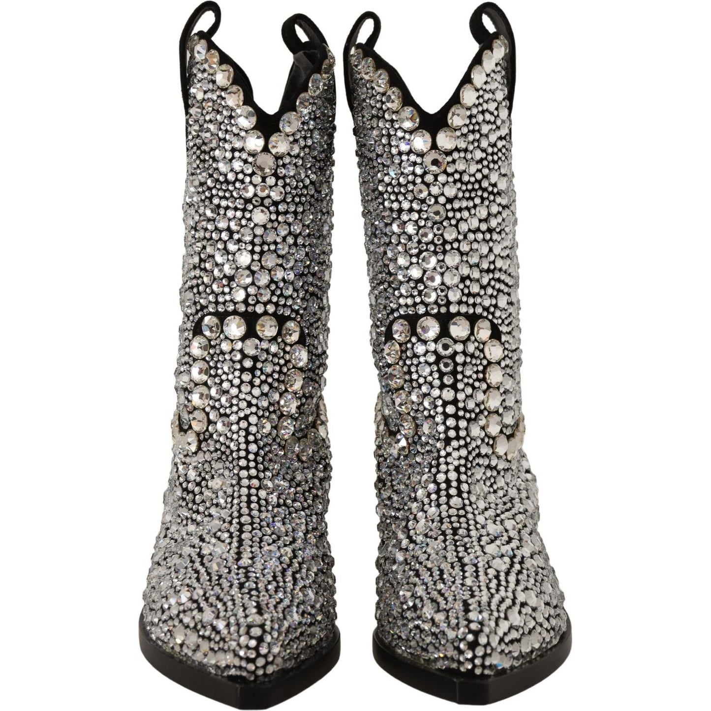 Dolce & Gabbana Crystal-Embellished Black Suede Boots Dolce & Gabbana Dark Slate Gray