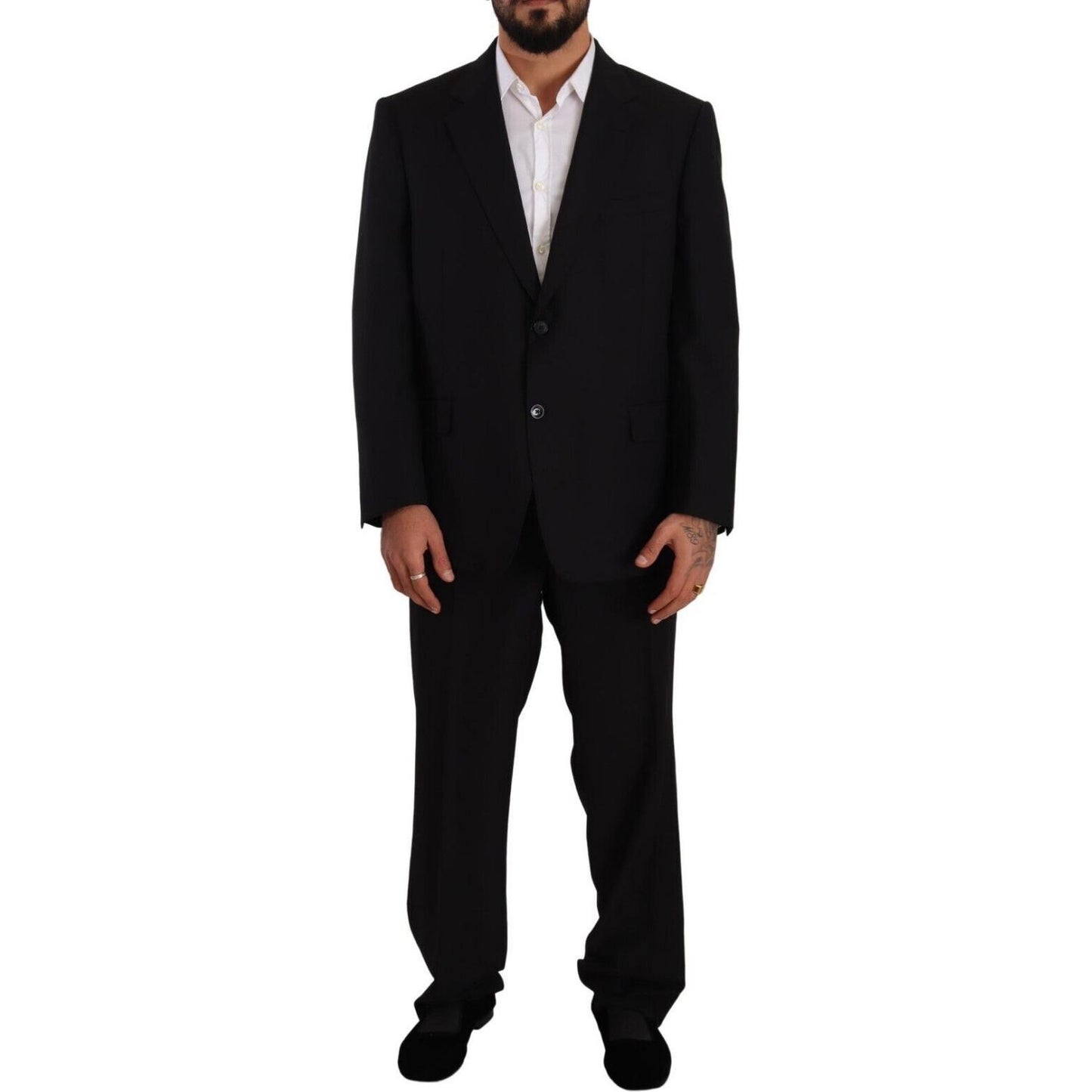 Domenico Tagliente Elegant Two-Piece Deconstructed Suit Domenico Tagliente Black