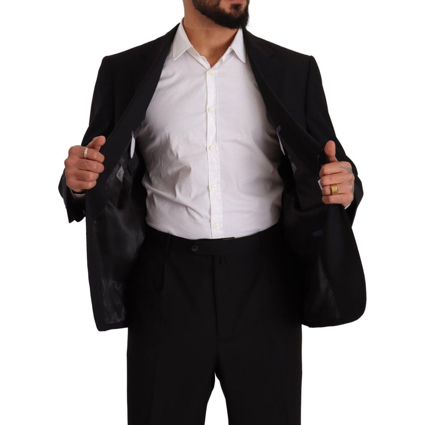 Domenico Tagliente Elegant Two-Piece Deconstructed Suit Domenico Tagliente Black