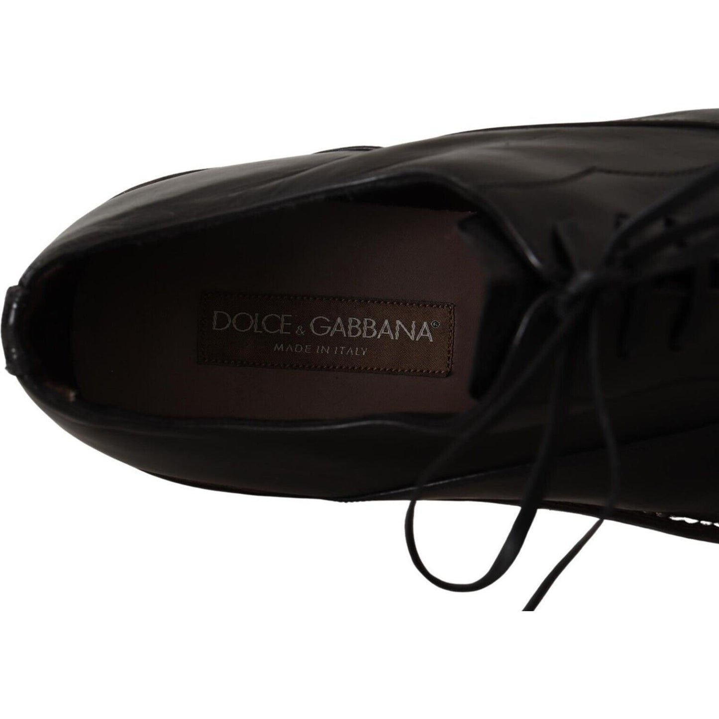 Dolce & Gabbana Elegant Black Leather Derby Formal Shoes Dolce & Gabbana Black