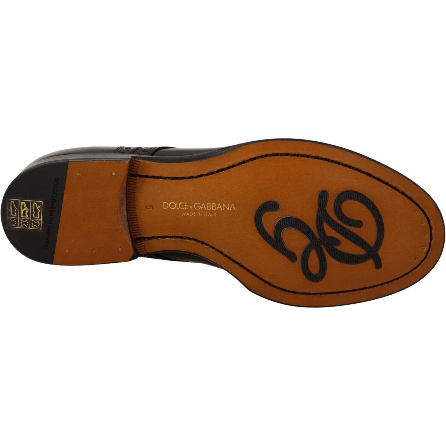 Dolce & Gabbana Elegant Wingtip Oxford Formal Shoes Dolce & Gabbana Saddle Brown