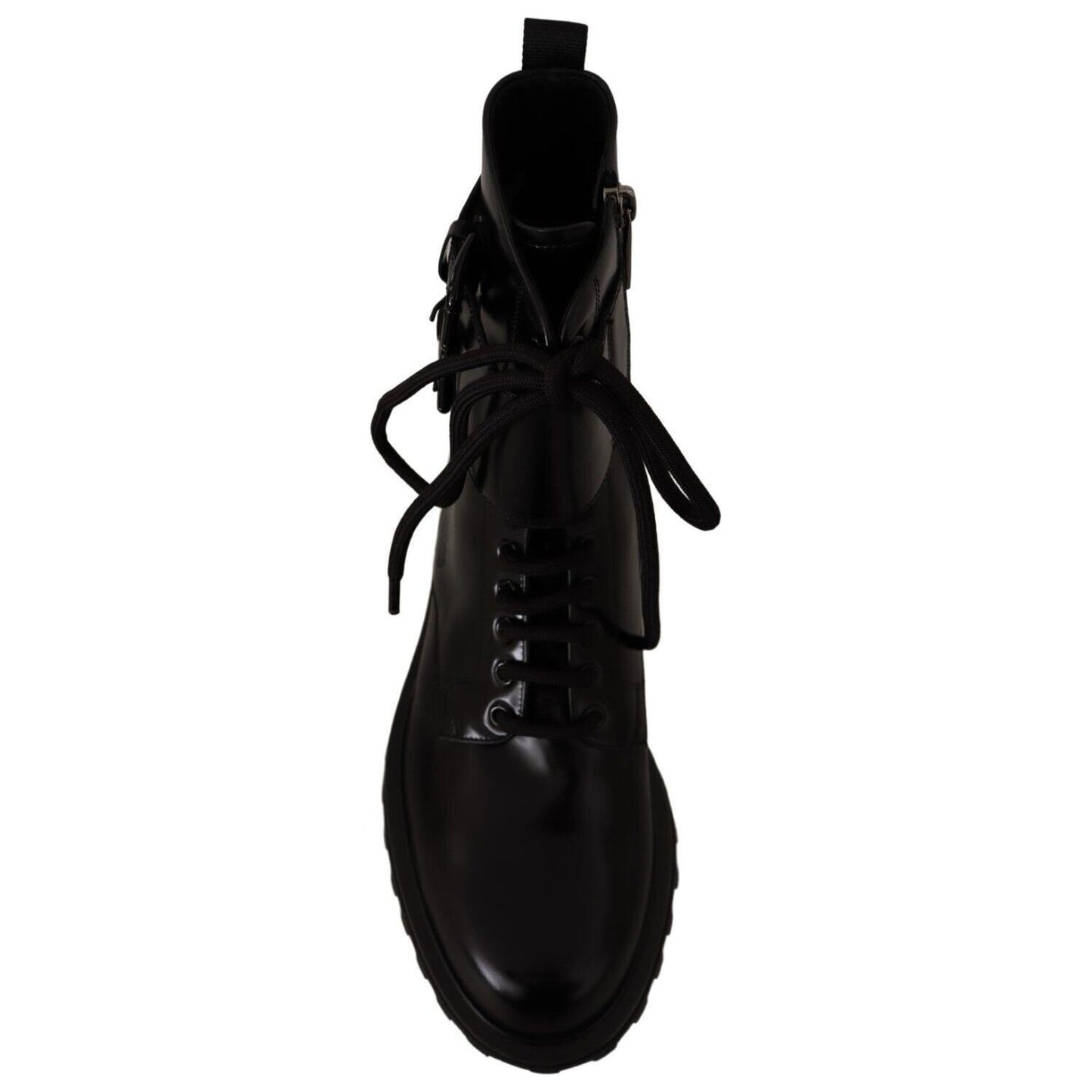 Dolce & Gabbana Elegant Black Leather Ankle Boots Dolce & Gabbana Black