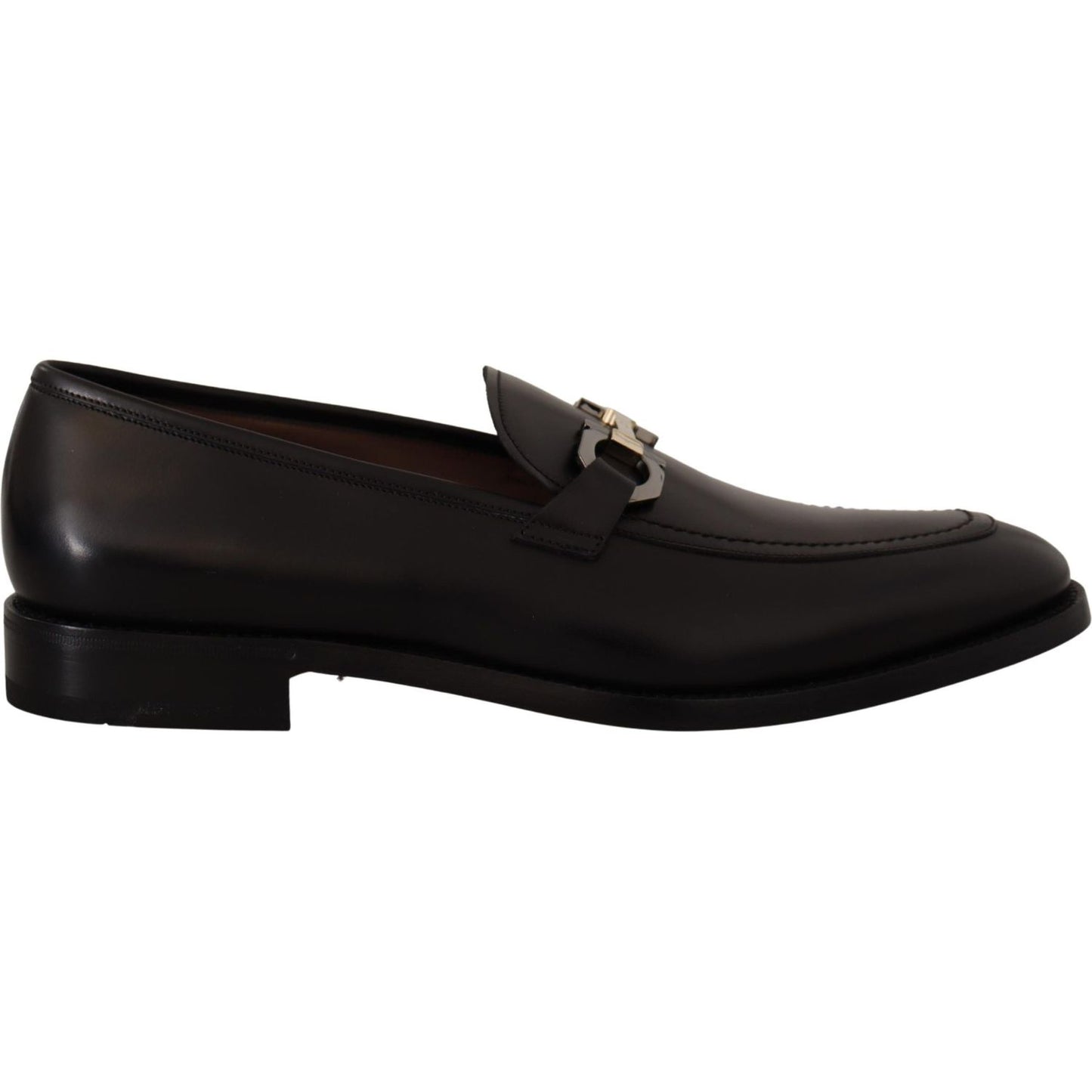 Salvatore Ferragamo Suave Black Leather Gancio Bit Loafers Dress Shoes Salvatore Ferragamo Black