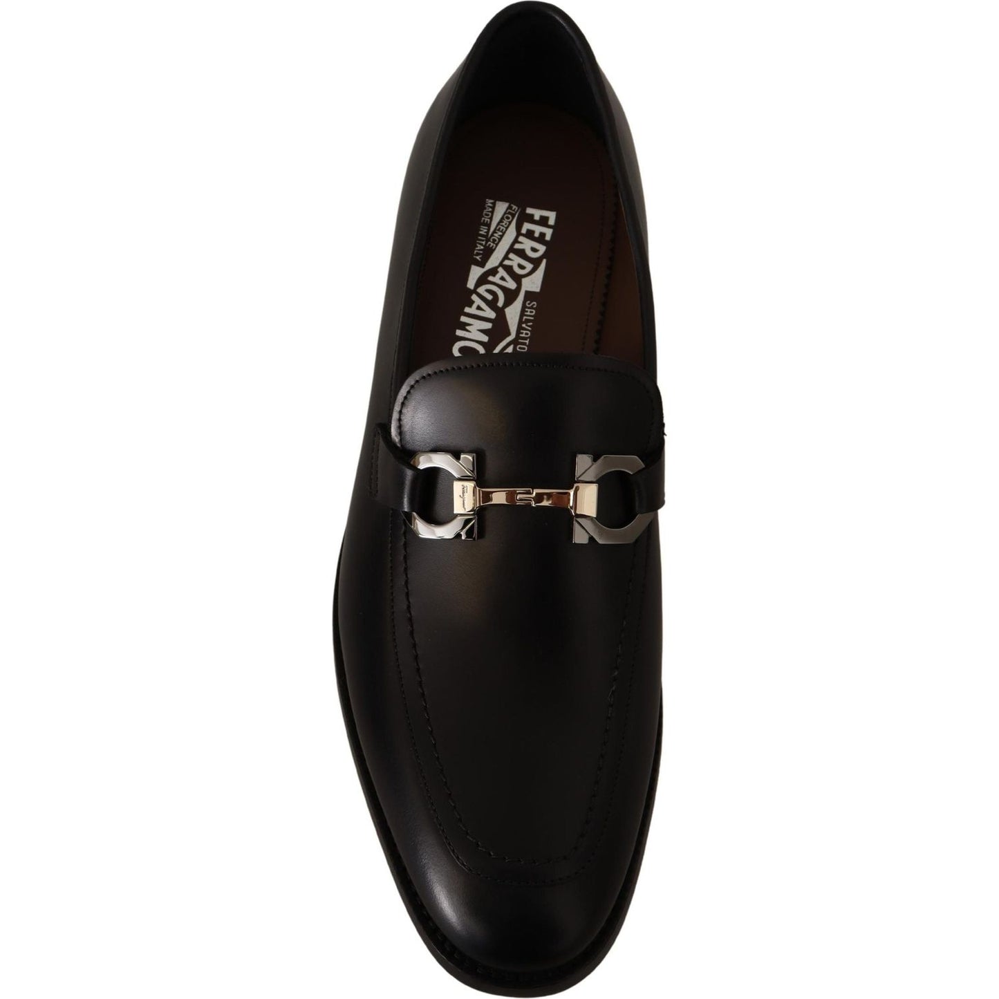 Salvatore Ferragamo Suave Black Leather Gancio Bit Loafers Dress Shoes Salvatore Ferragamo Black