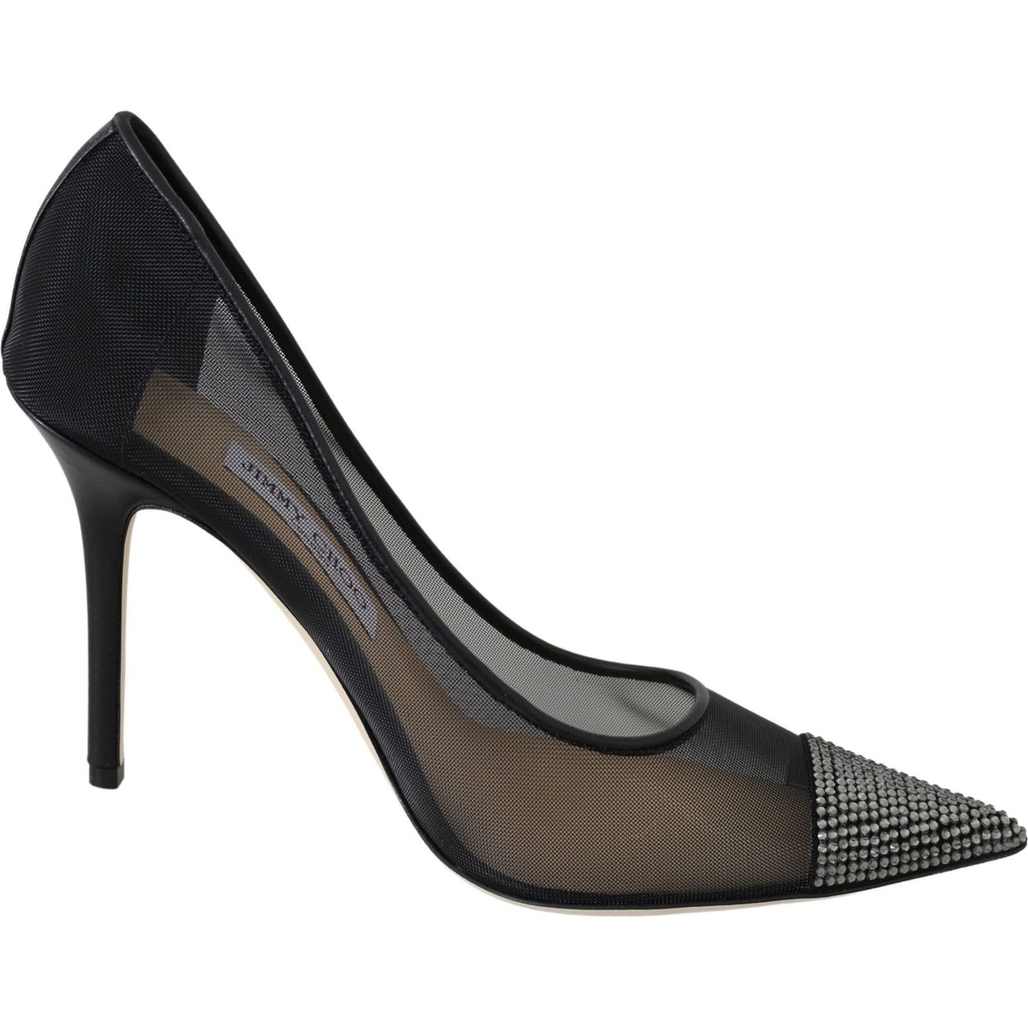 Jimmy Choo Elegant Black Mesh Crystal Pumps Jimmy Choo Dark Slate Gray