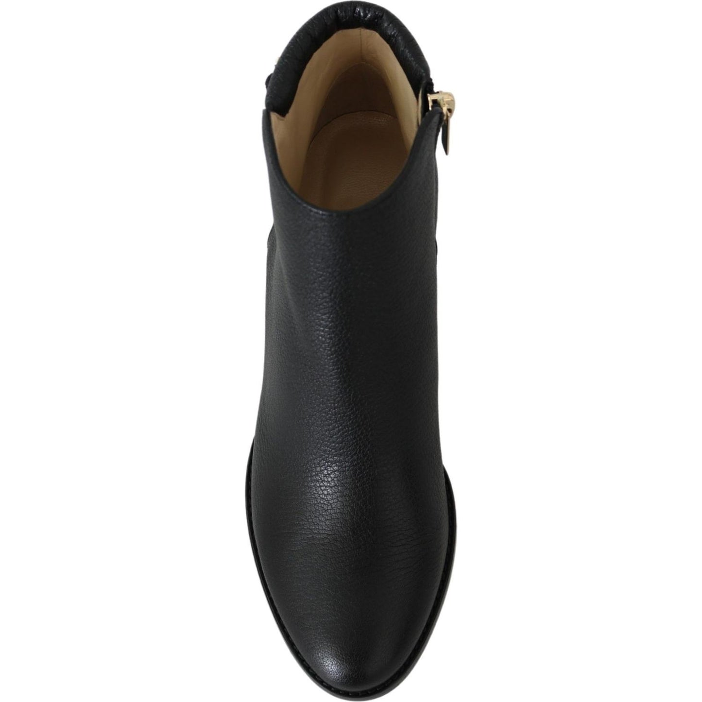 Jimmy Choo Elegant Black Leather Heeled Boots Jimmy Choo Dark Slate Gray