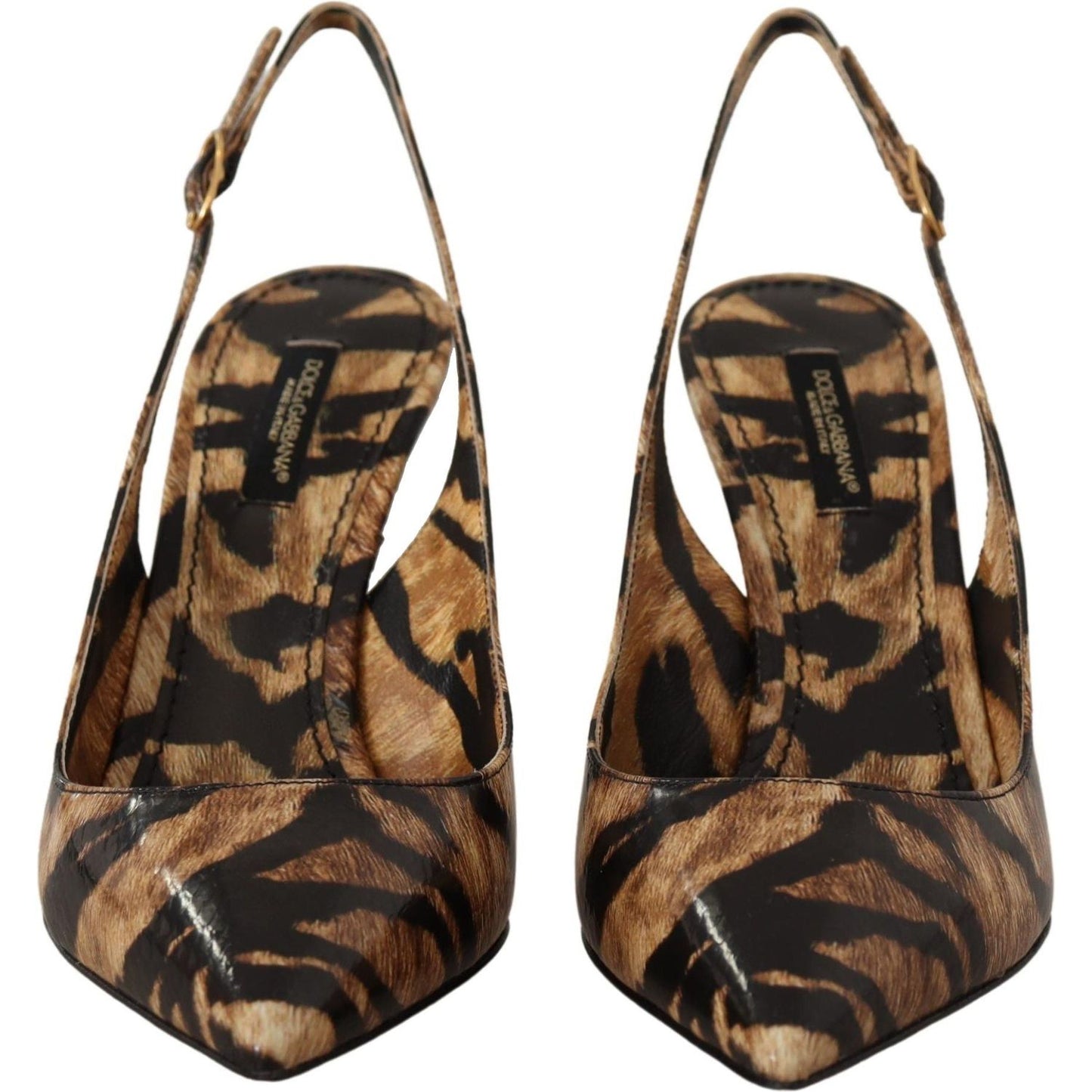 Dolce & Gabbana Tiger Pattern Slingback Heels Pumps Dolce & Gabbana Dark Slate Gray