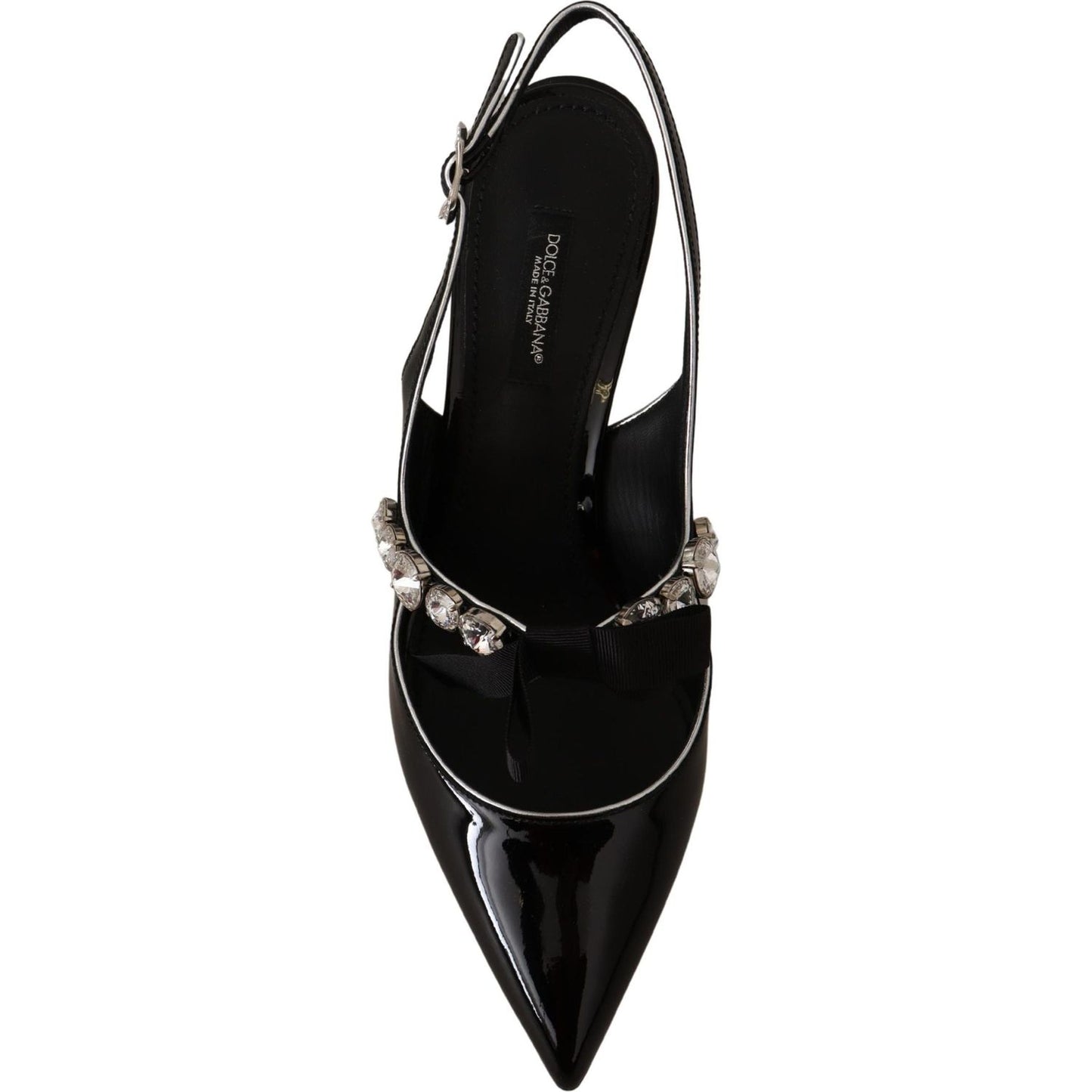 Dolce & Gabbana Elegant Crystal Slingback Heels Pump Dolce & Gabbana Black