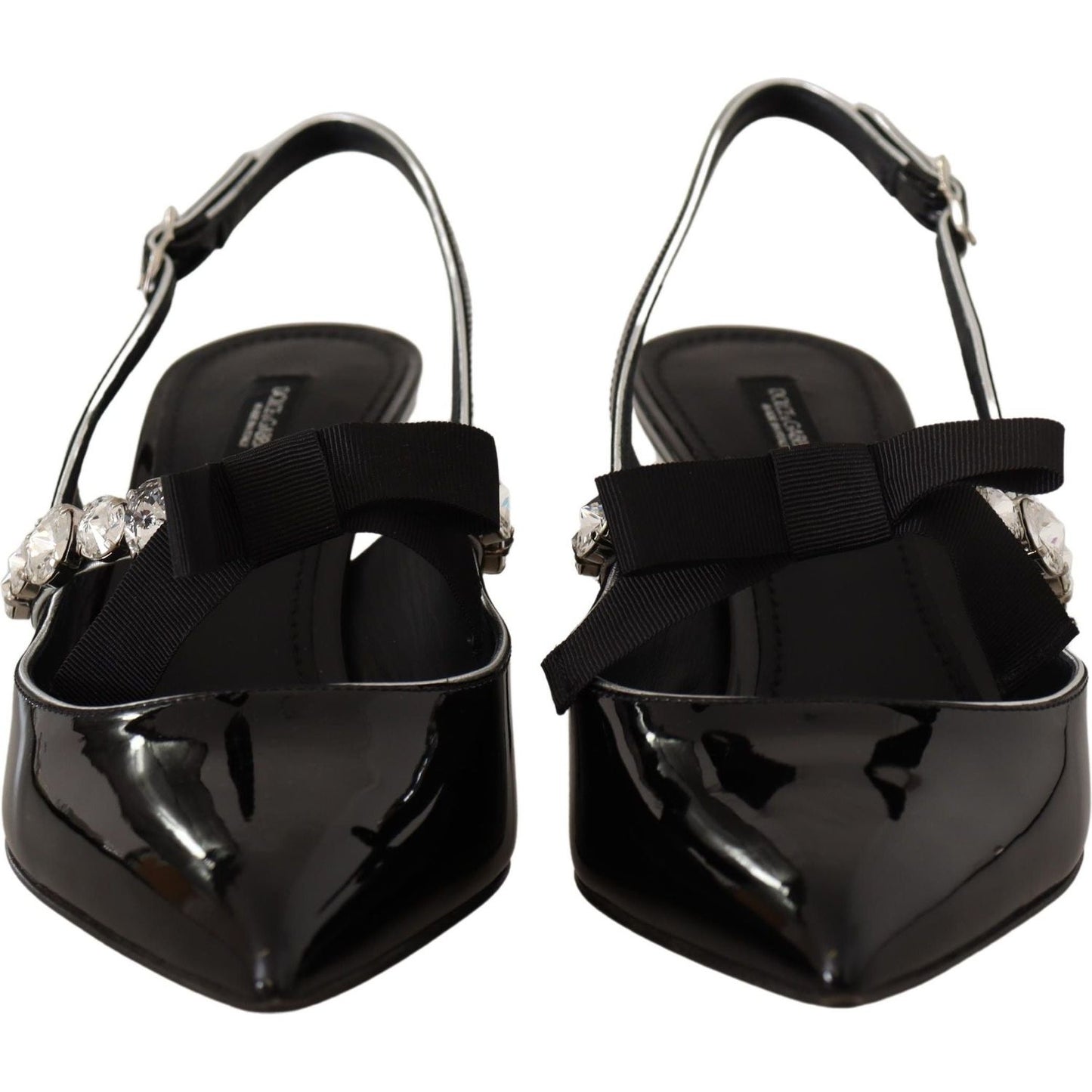 Dolce & Gabbana Elegant Crystal Slingback Heels Pump Dolce & Gabbana Black