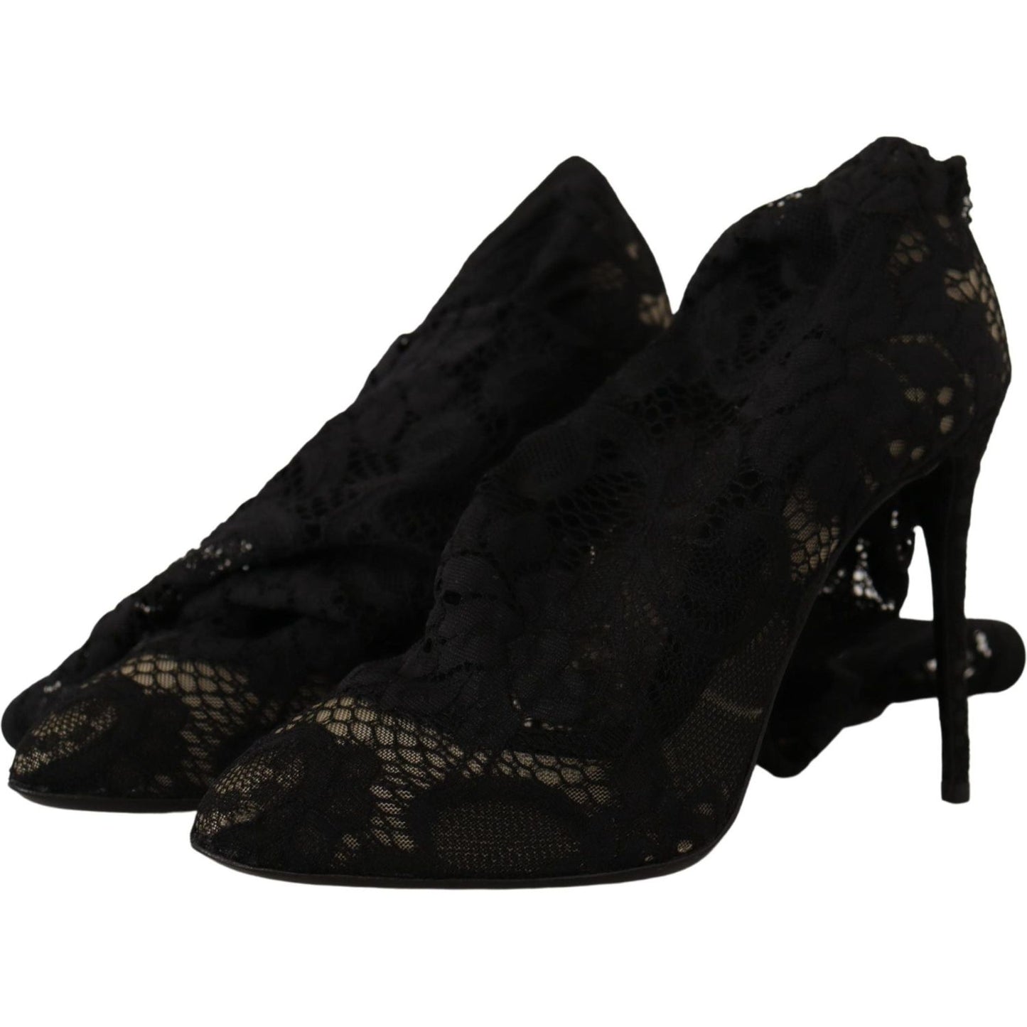 Dolce & Gabbana Elegant Stretch Sock Boots in Sleek Black Dolce & Gabbana Black