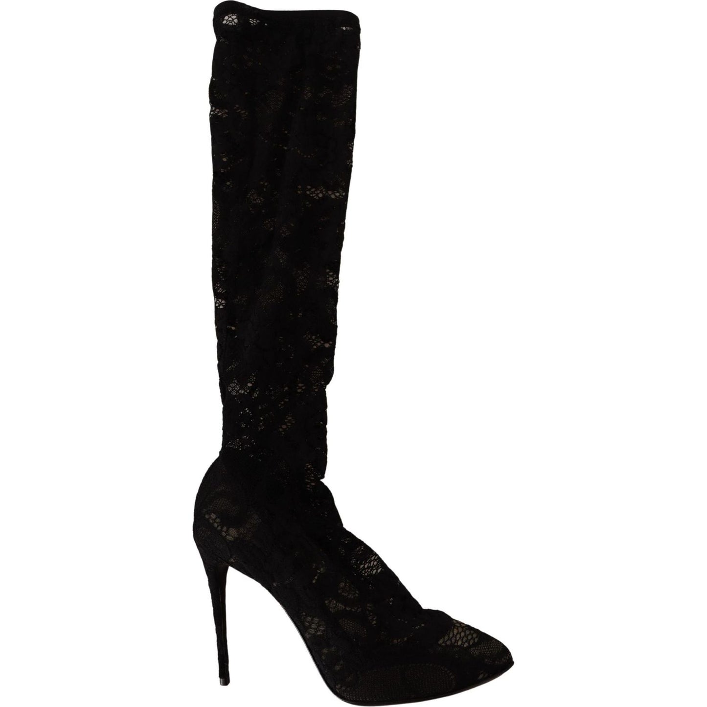 Dolce & Gabbana Elegant Stretch Sock Boots in Sleek Black Dolce & Gabbana Black