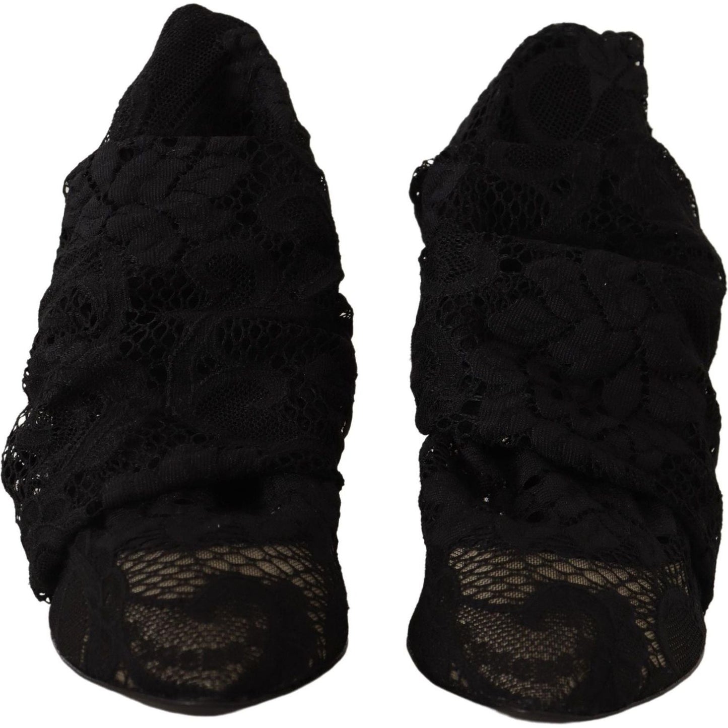 Dolce & Gabbana Elegant Stretch Sock Boots in Sleek Black Dolce & Gabbana Black