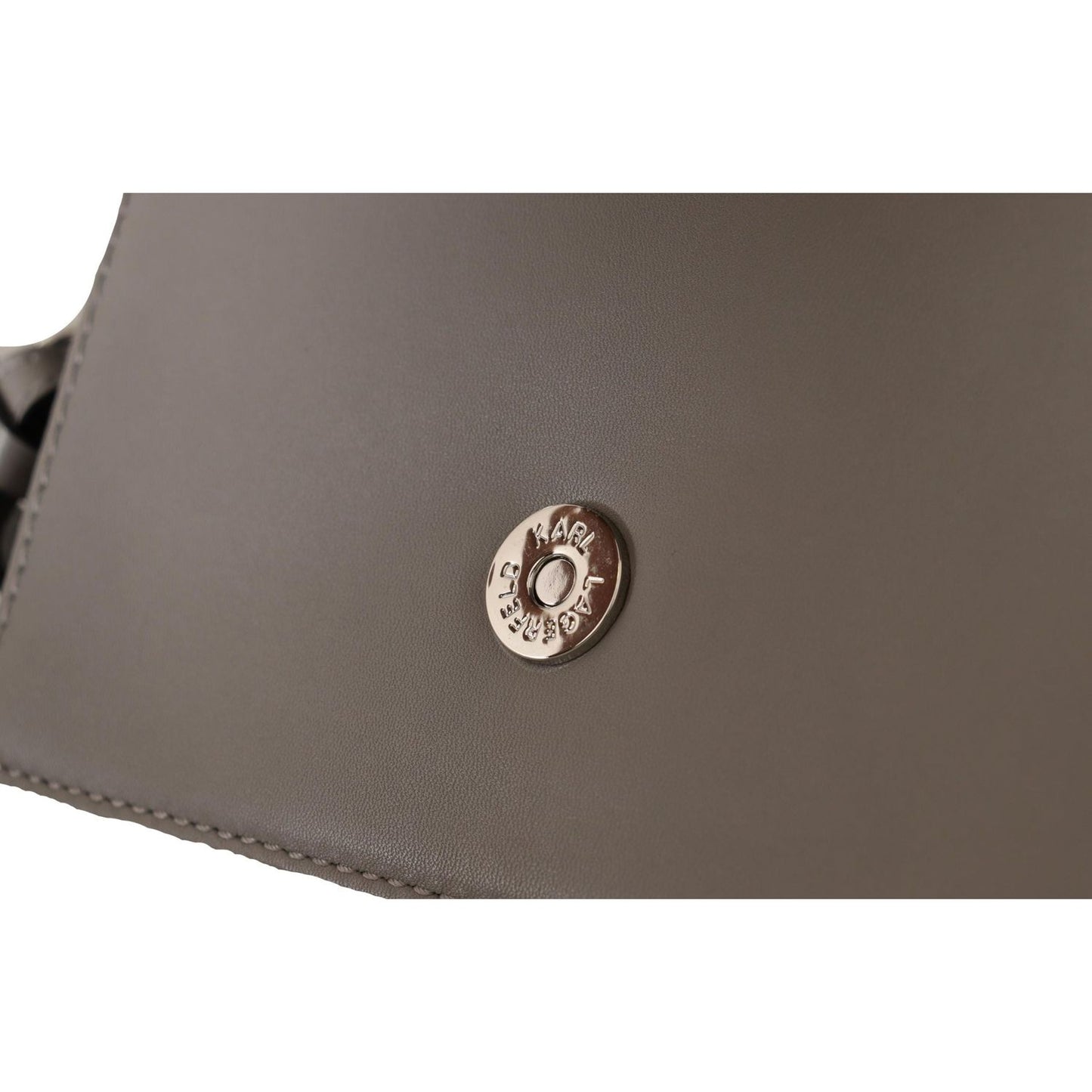 Karl Lagerfeld Elegant Grey Leather Crossbody Bag Karl Lagerfeld Dim Gray