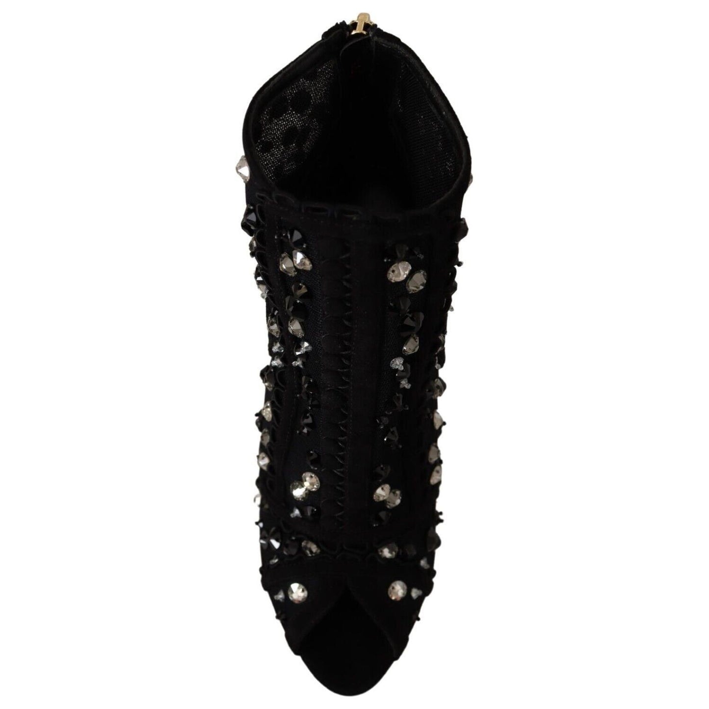 Dolce & Gabbana Embellished Crystal Short Boots Dolce & Gabbana Black