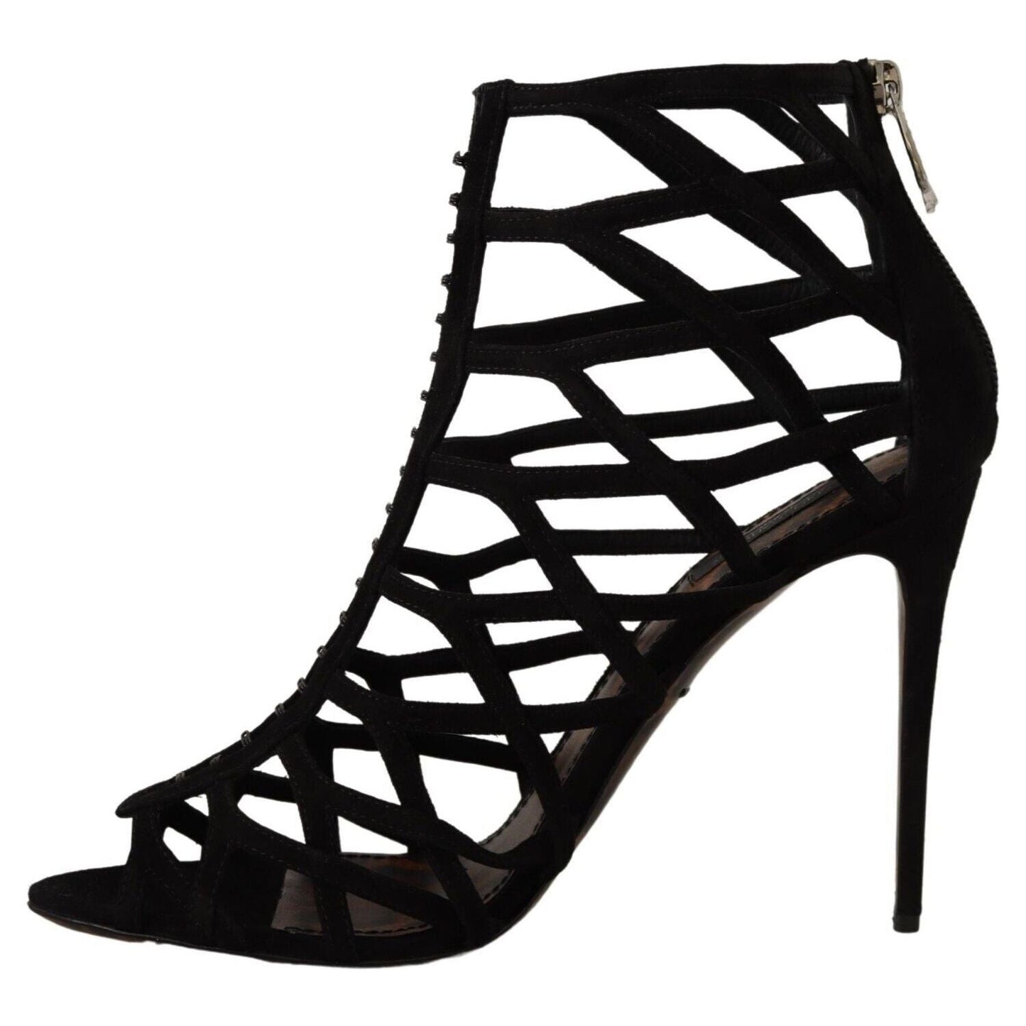 Dolce & Gabbana Elegant Black Suede Heels Sandals Dolce & Gabbana Black