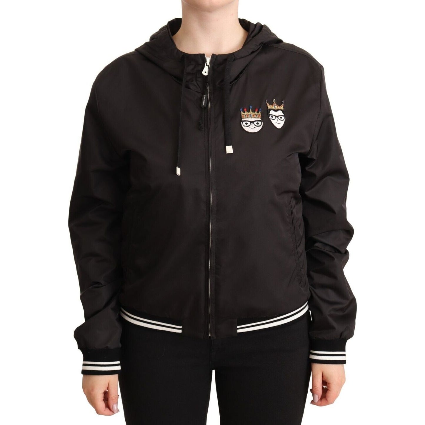 Dolce & Gabbana Elegant Black Bomber Jacket with Hood Dolce & Gabbana Black