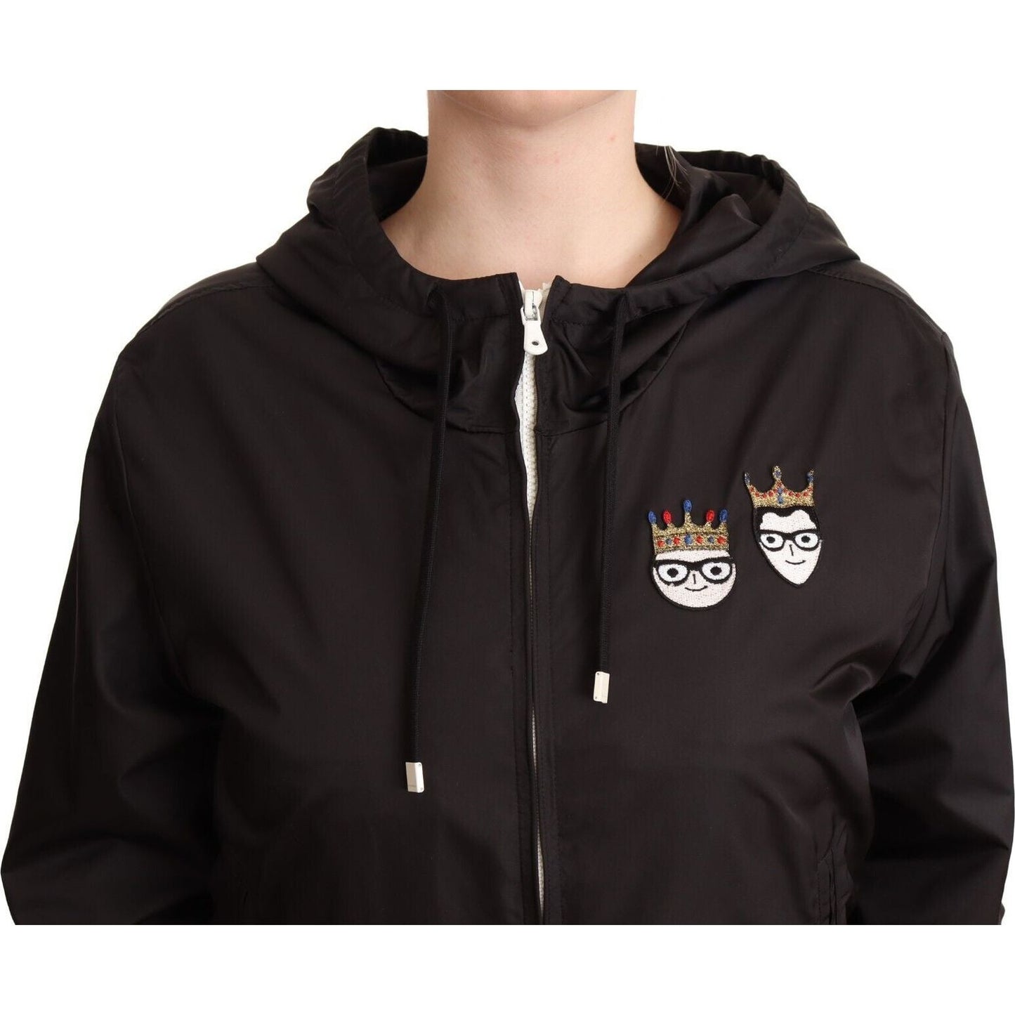 Dolce & Gabbana Elegant Black Bomber Jacket with Hood Dolce & Gabbana Black