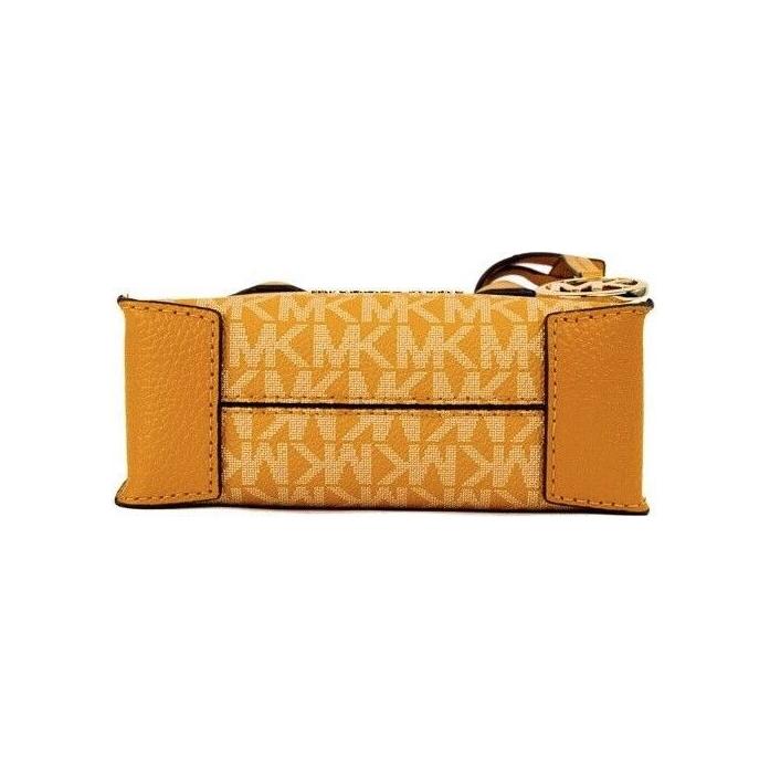 Michael Kors Mercer XS Honeycomb Gold Signature PVC North South Shopper Crossbody Bag Michael Kors Goldenrod