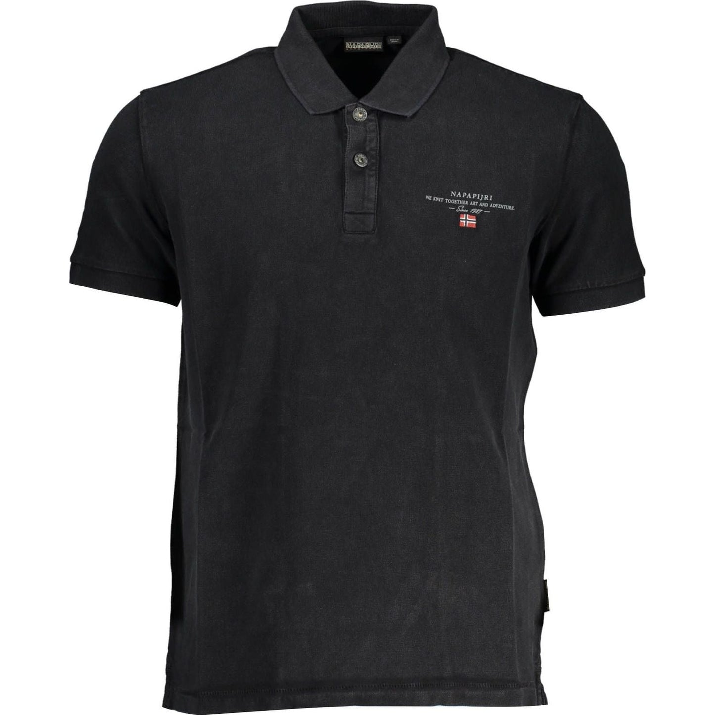 Napapijri Classic Black Embroidered Polo Shirt NA-19600-XL-FBB-174