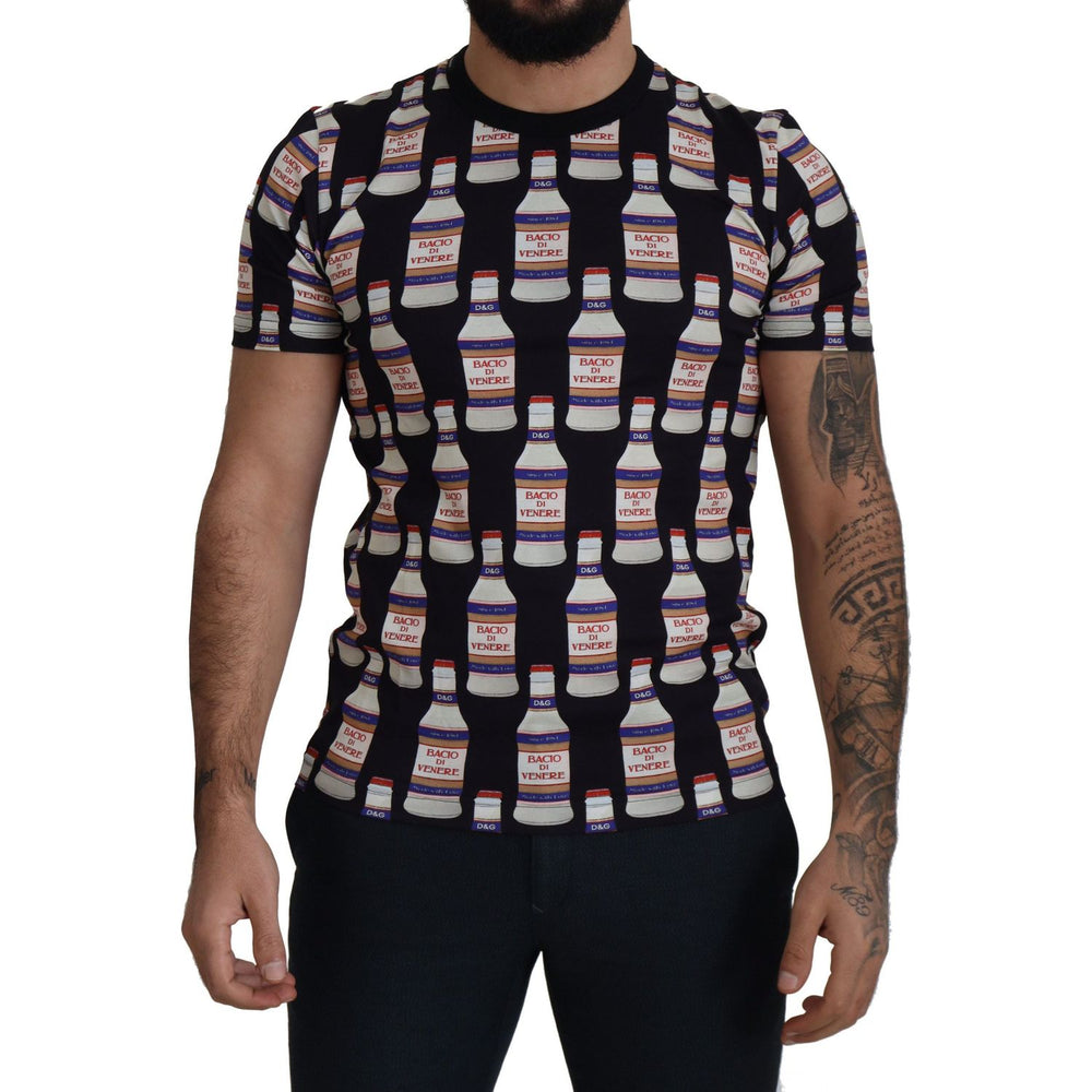 Dolce & Gabbana Black Bacio Di Venere Cotton Crew T-shirt TSH7477- 44