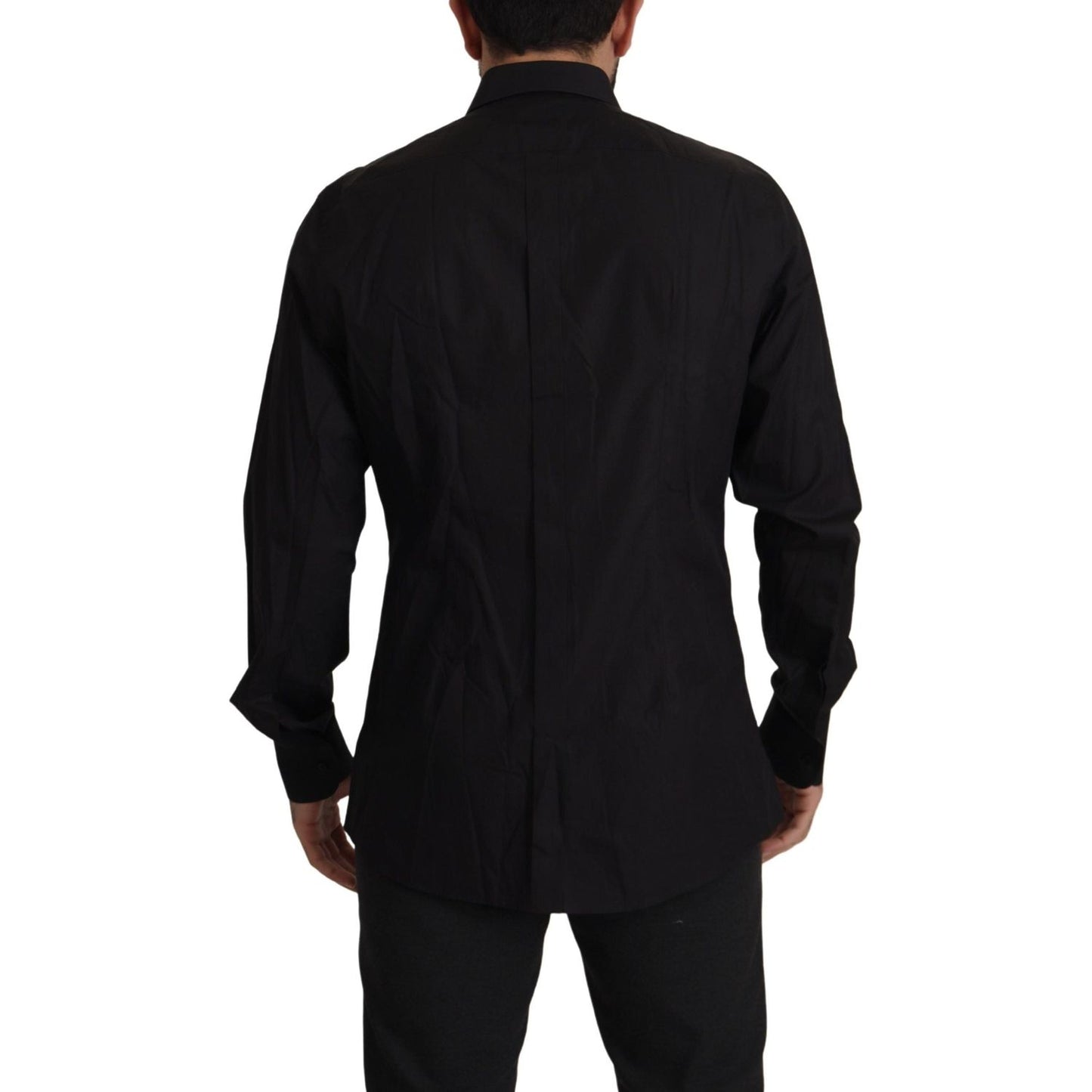 Dolce & Gabbana Sleek Black Tuxedo Dress Shirt - Slim Fit Dolce & Gabbana Black